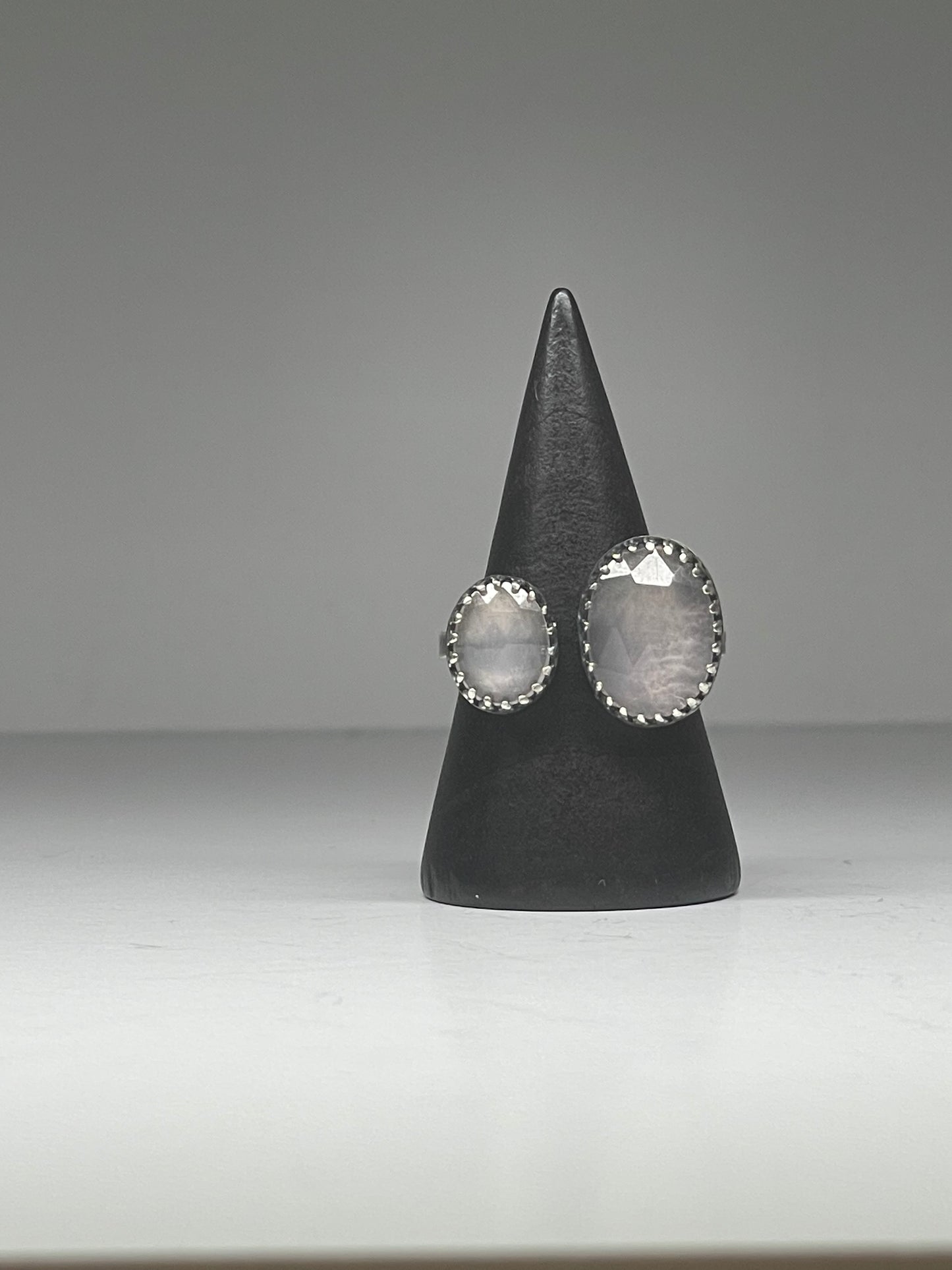 Faceted Rose Quartz Doublet Ring - US 7.5