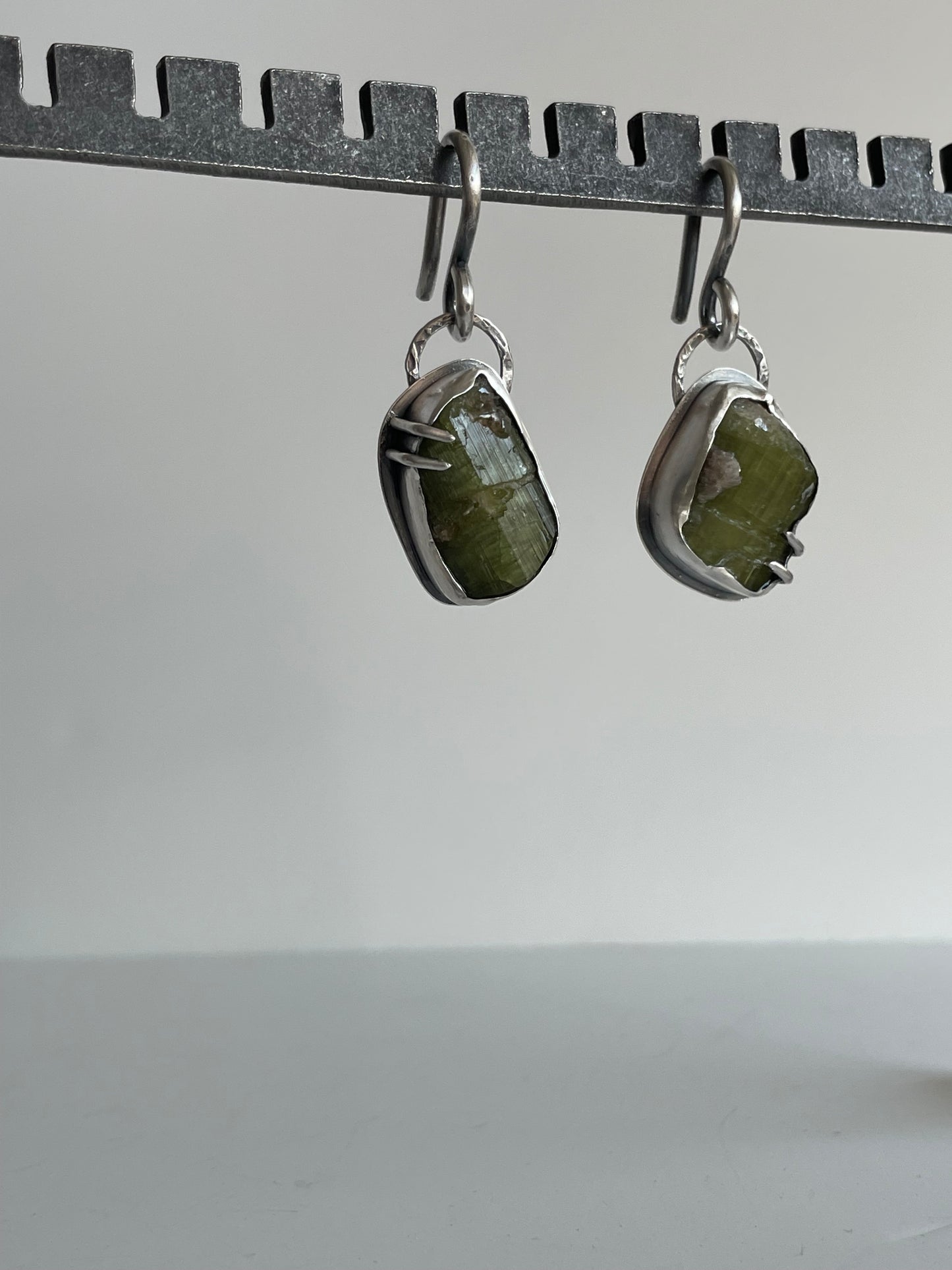 Tourmaline and Sterling Ear Weights