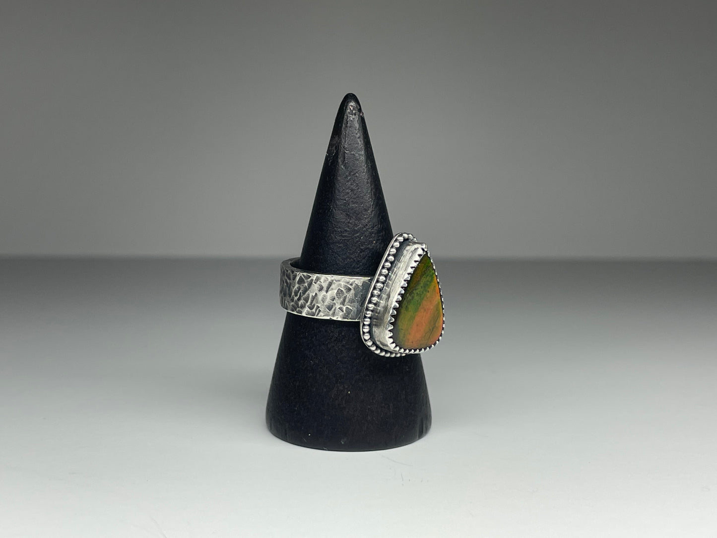 Ammolite and Sterling Ring - US 7