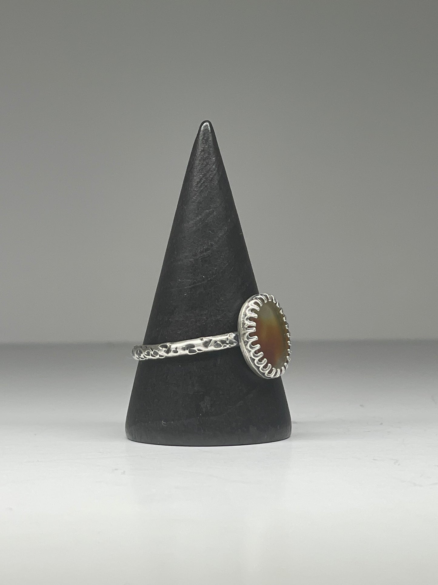 Dendritic Agate Sterling Ring - US 10.5