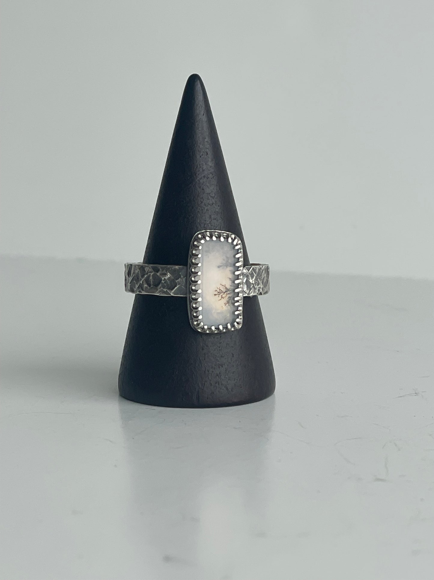 Dendritic Agate and Sterling Ring - US 9.5