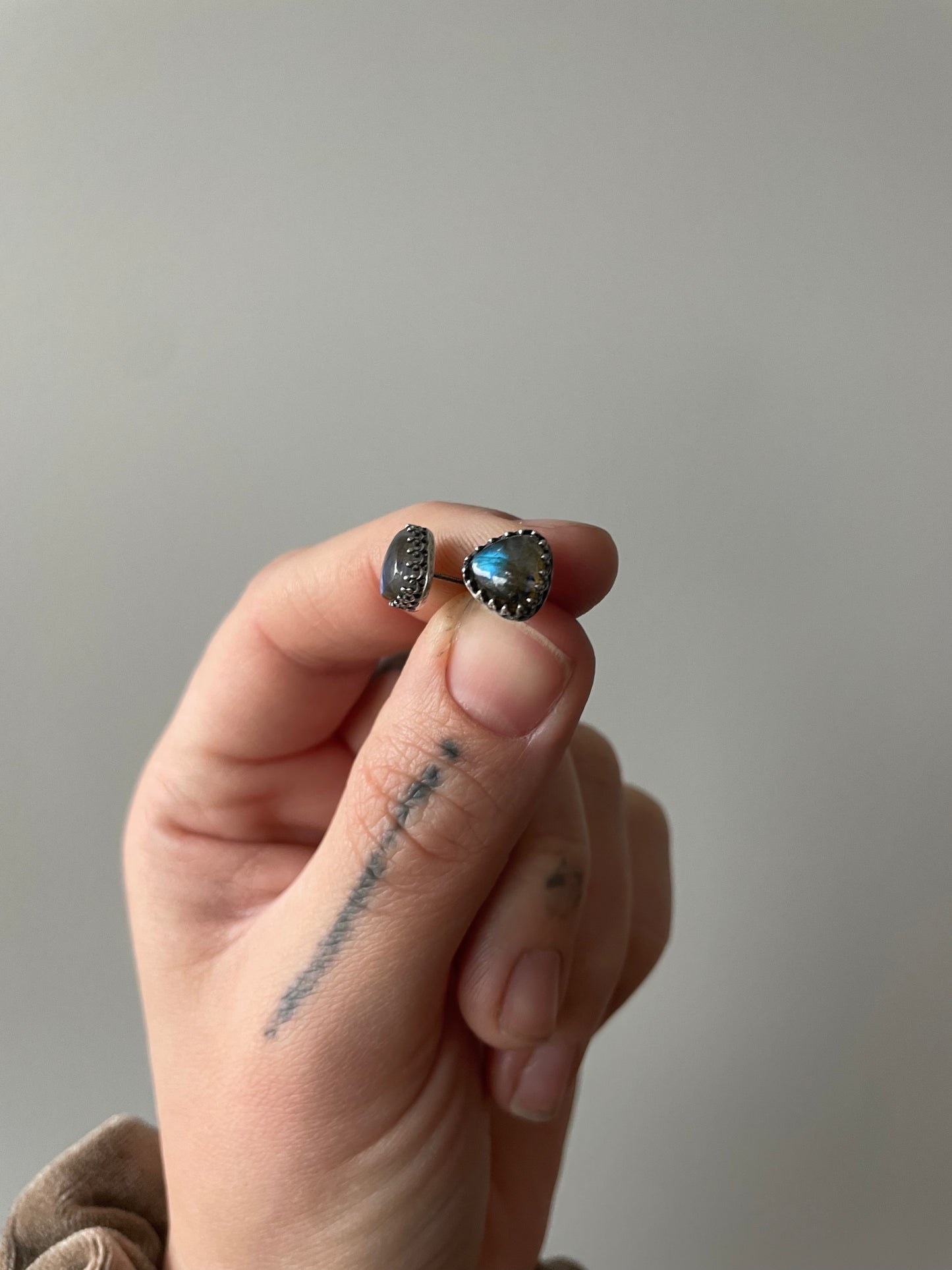 Labradorite and Sterling Studs