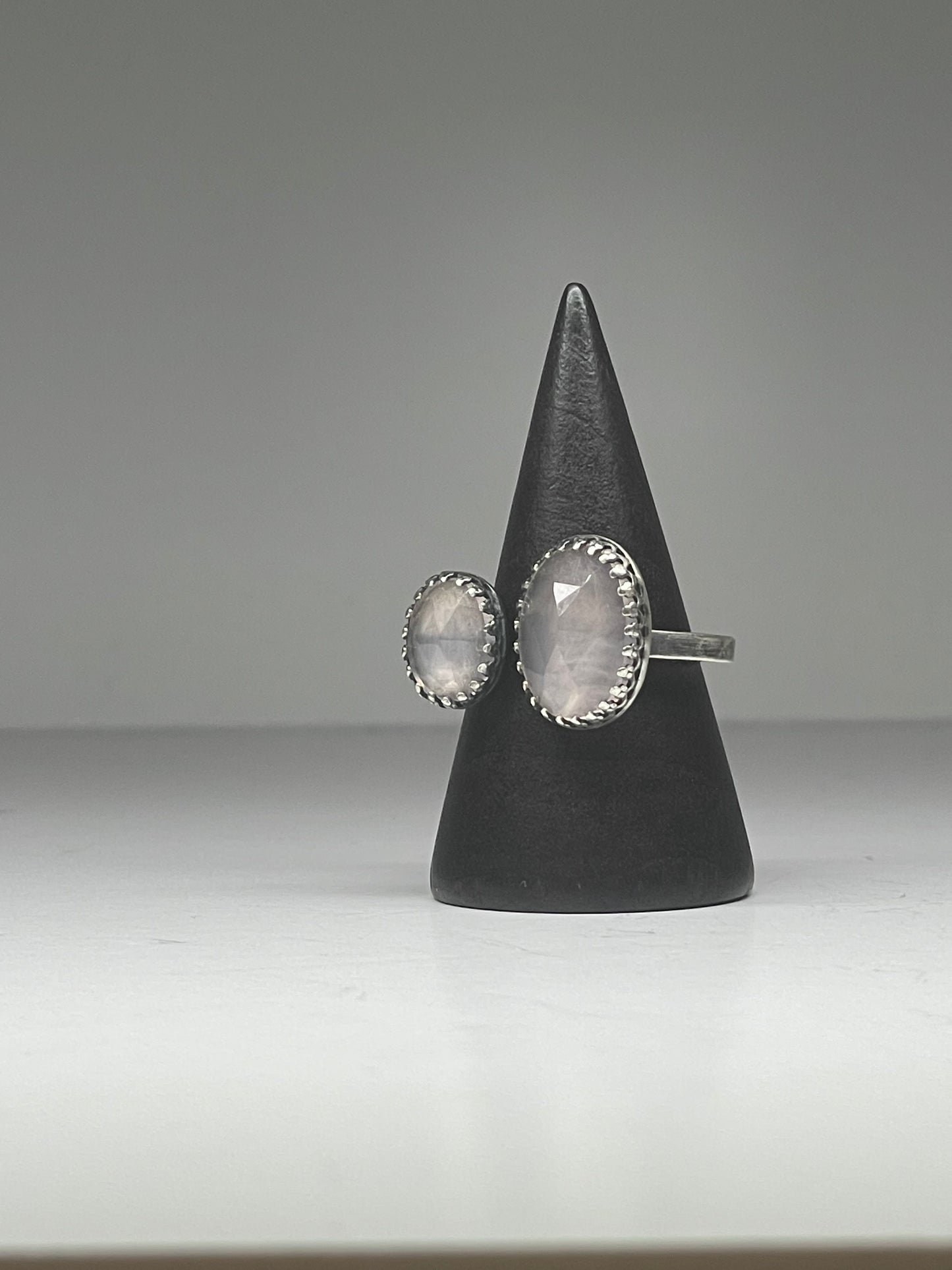Faceted Rose Quartz Doublet Ring - US 7.5