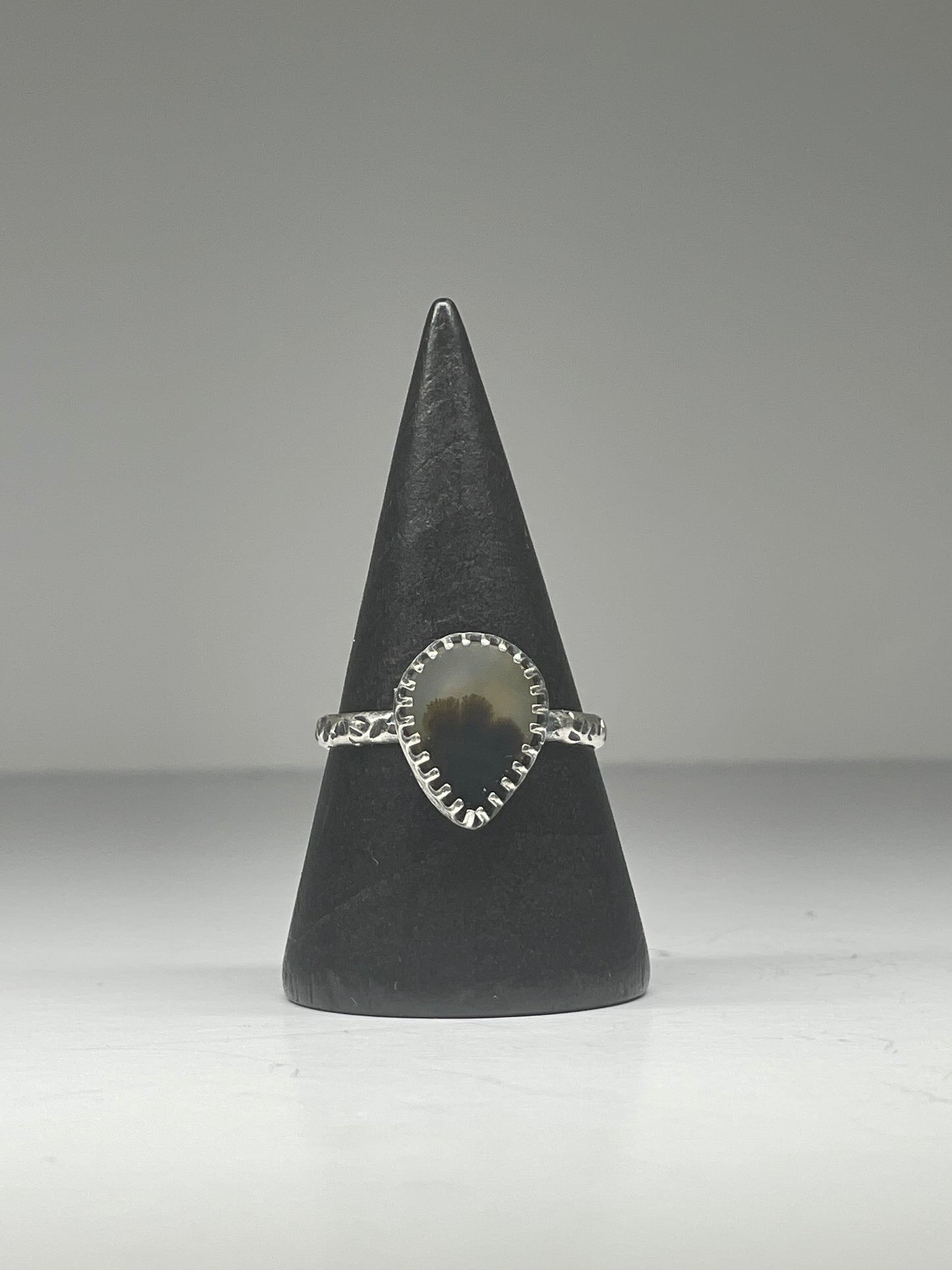 Dendritic Agate Sterling Ring - US 8