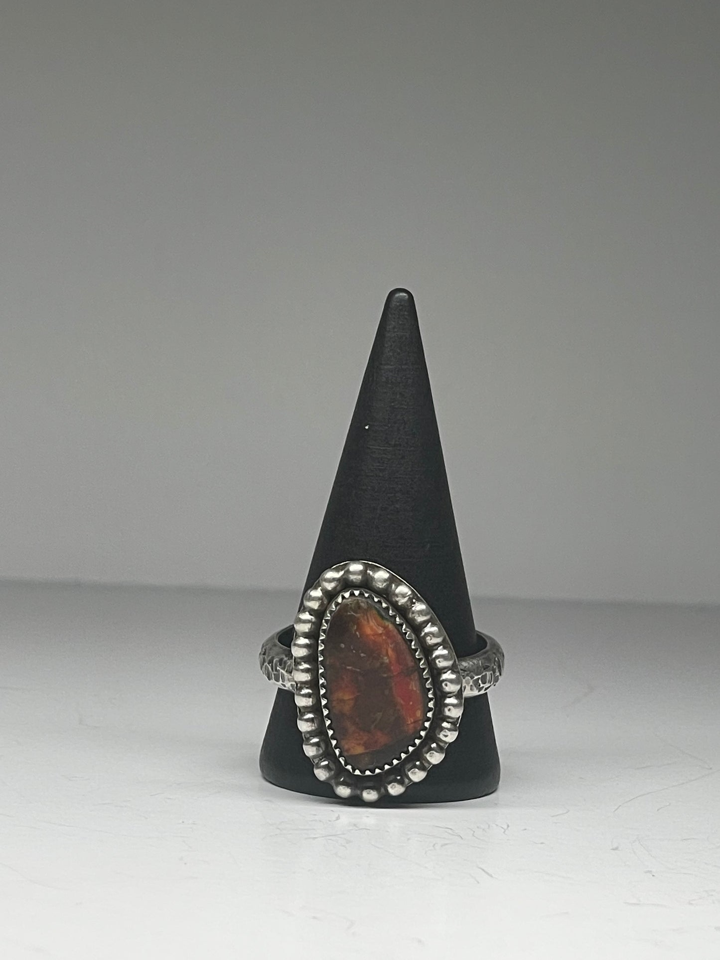 Ammolite and Sterling Ring - US 11