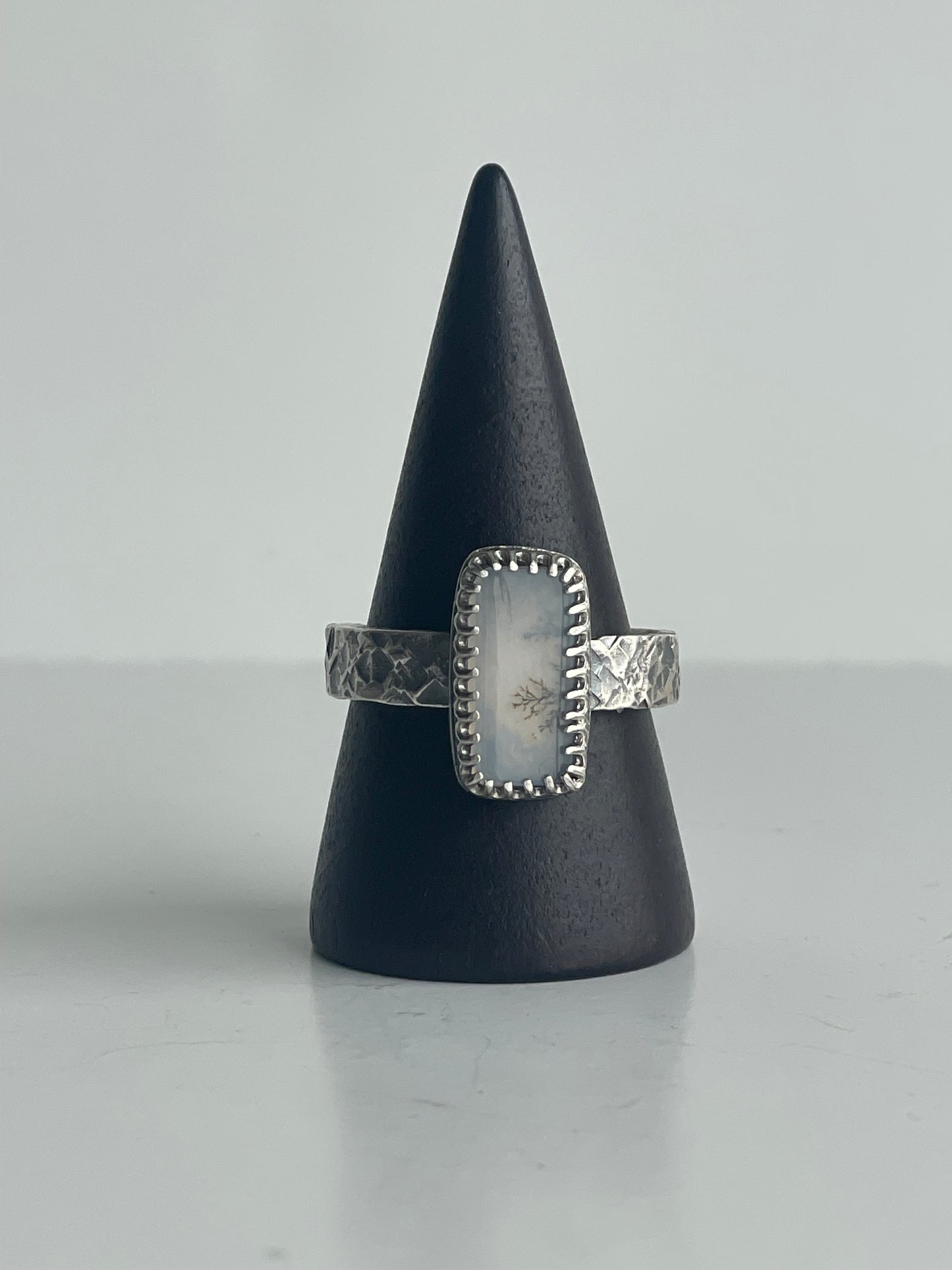 Dendritic Agate and Sterling Ring - US 9.5