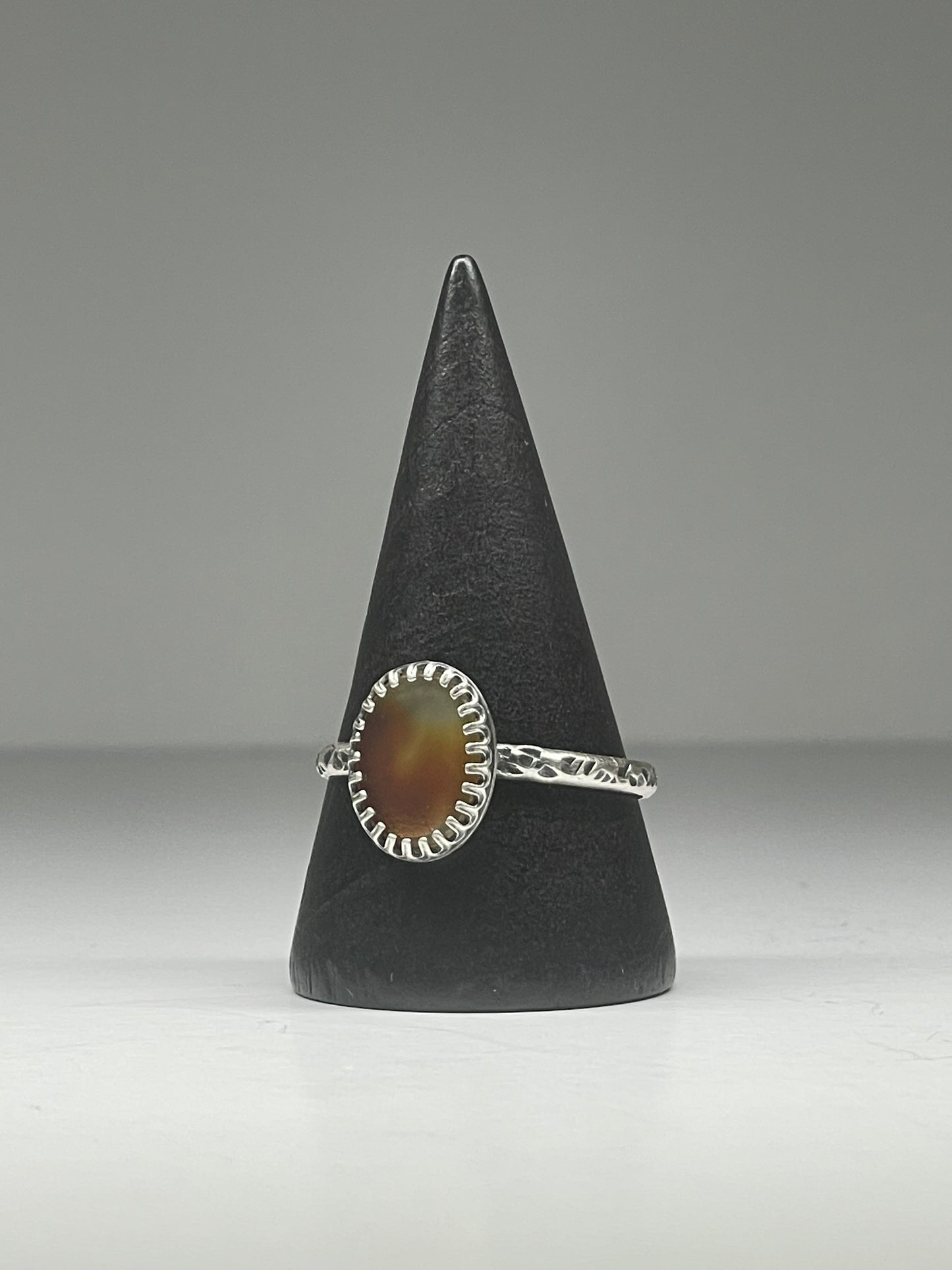 Dendritic Agate Sterling Ring - US 10.5