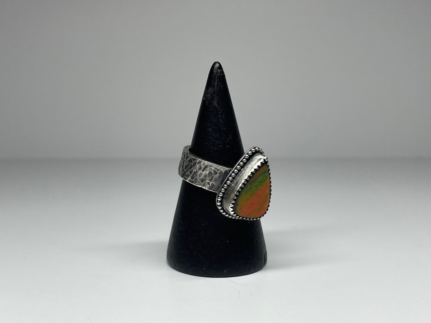 Ammolite and Sterling Ring - US 7