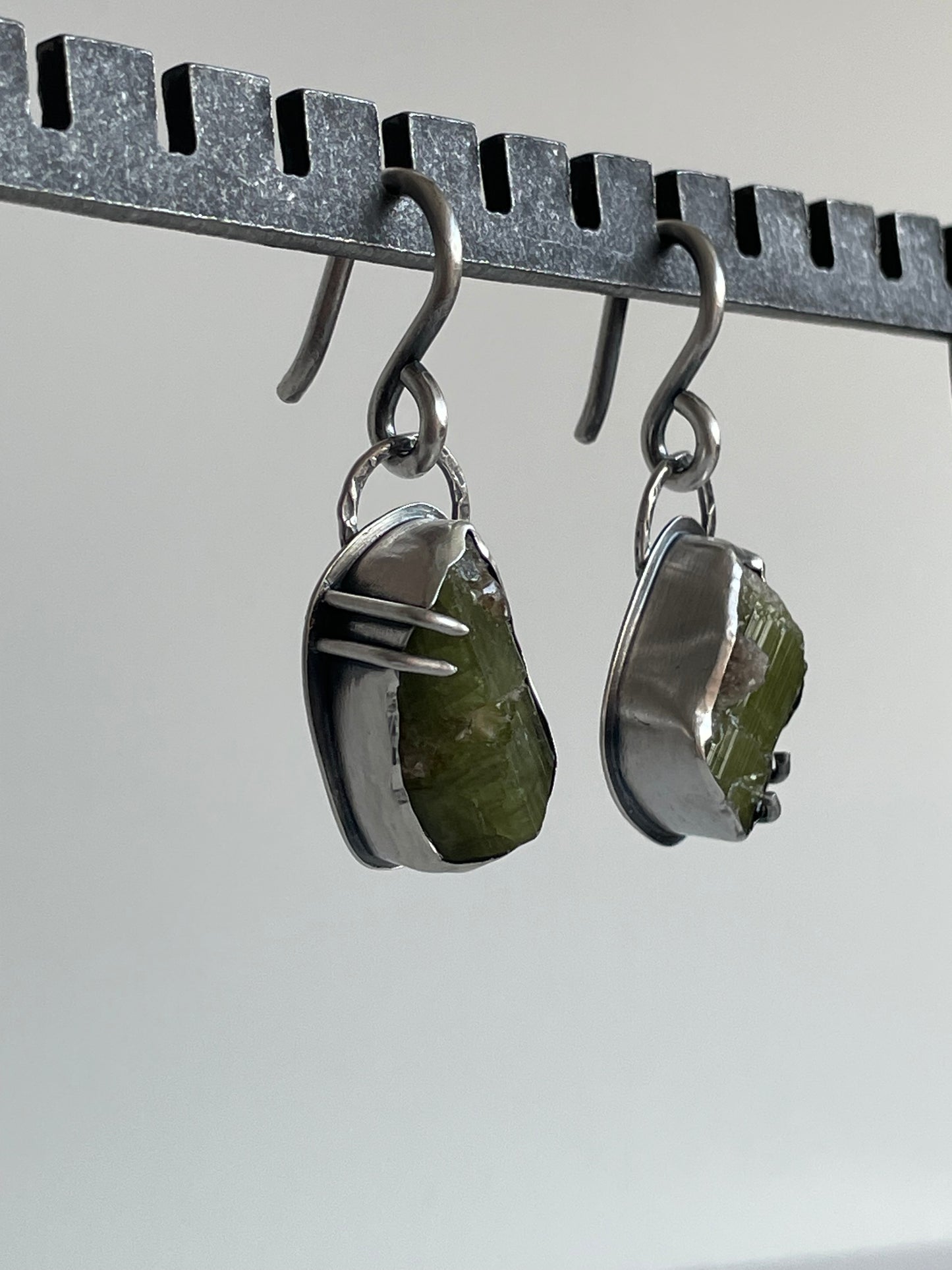 Tourmaline and Sterling Ear Weights