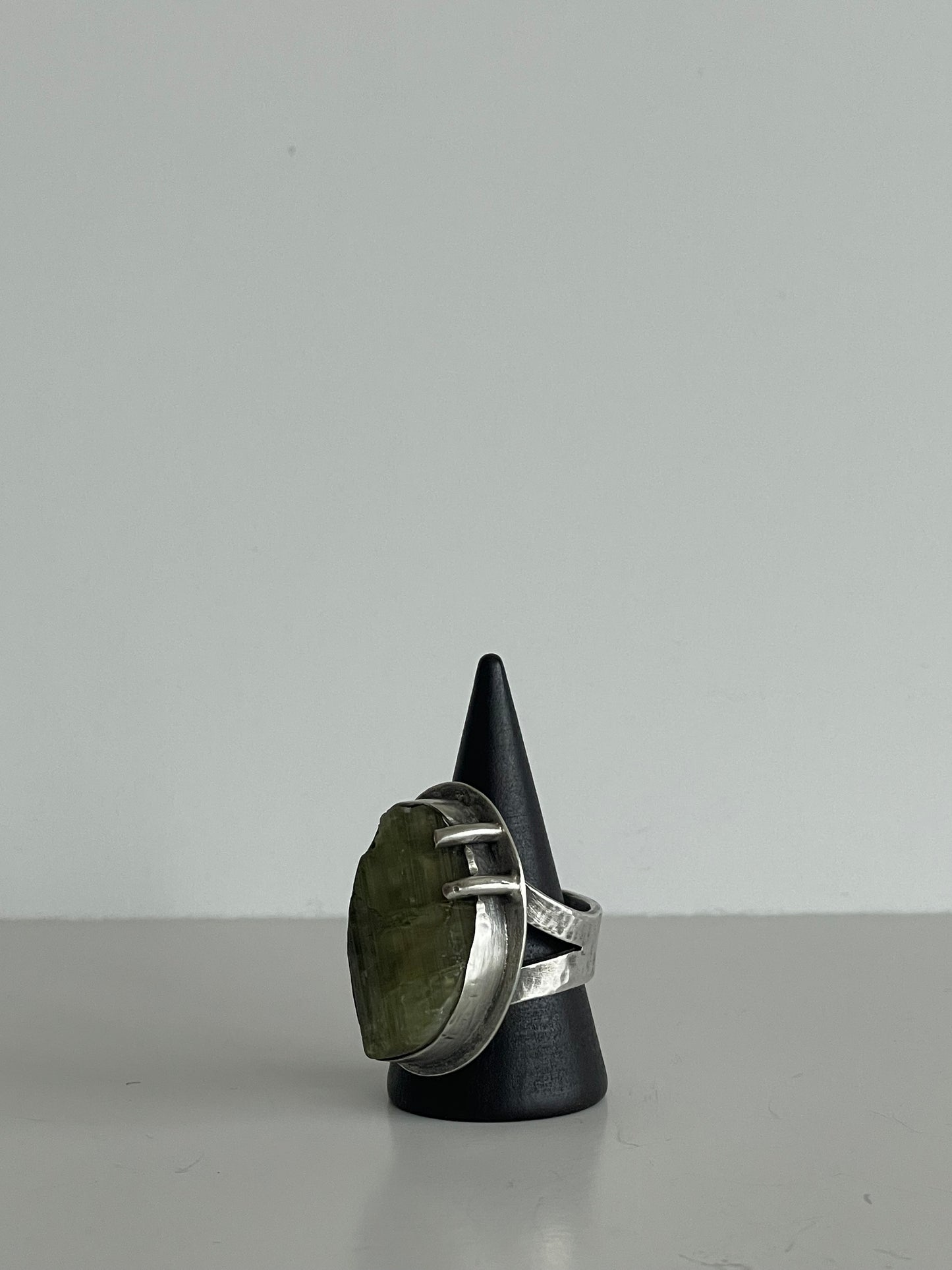 Green Tourmaline and Sterling Ring - US 8.5