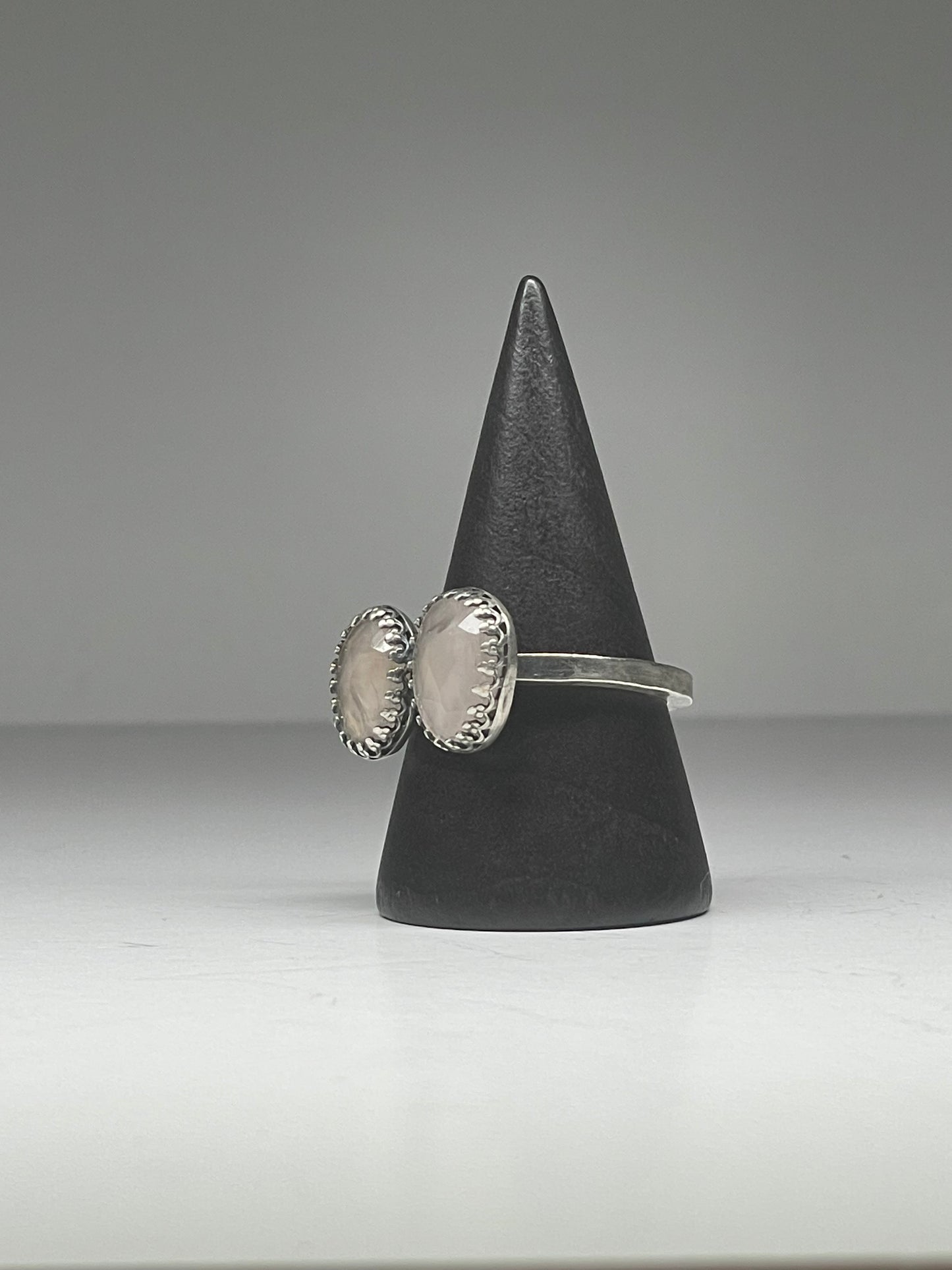 Faceted Rose Quartz Doublet Ring - US 9