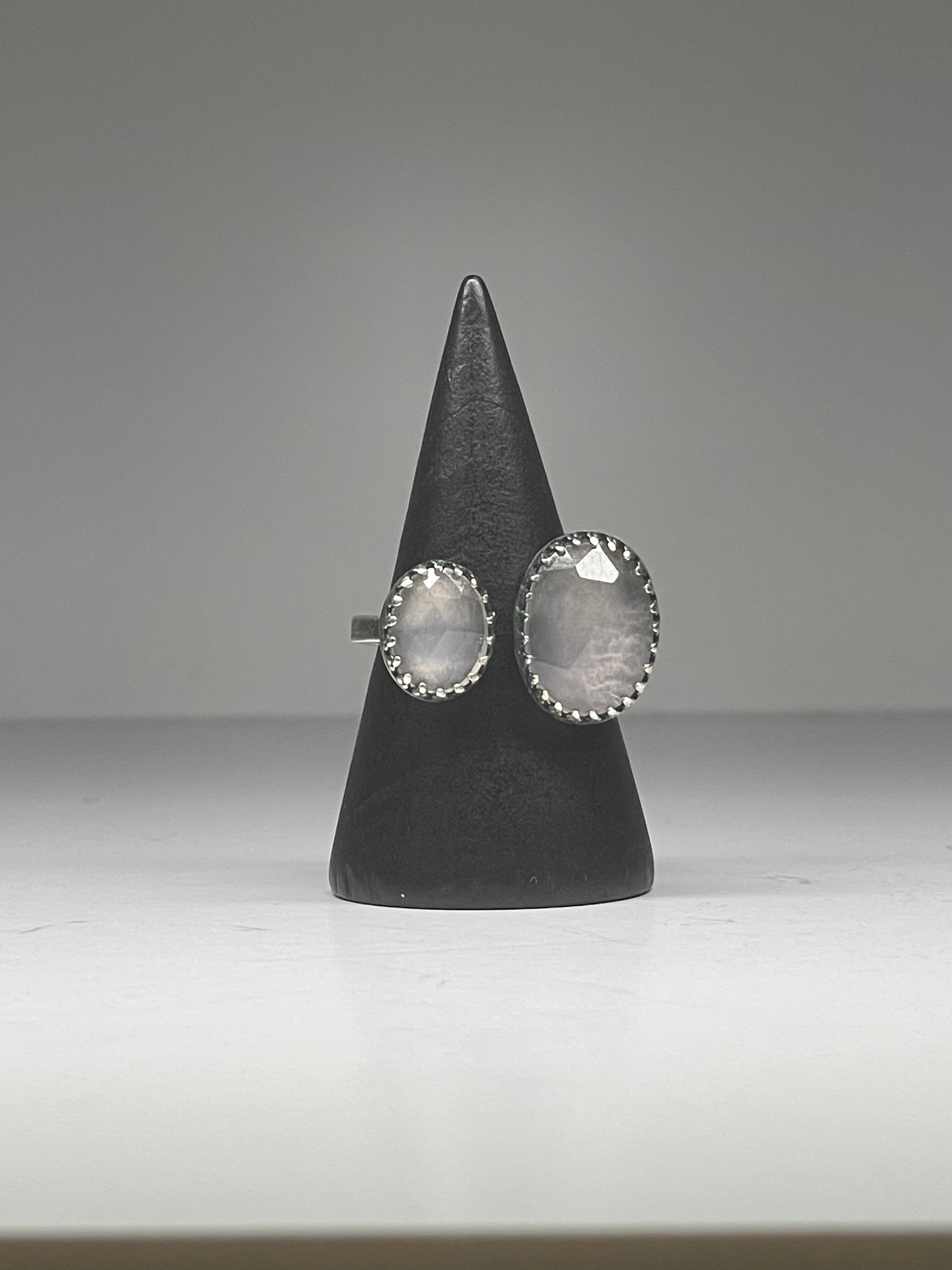 Faceted Rose Quartz Doublet Ring - US 7.5
