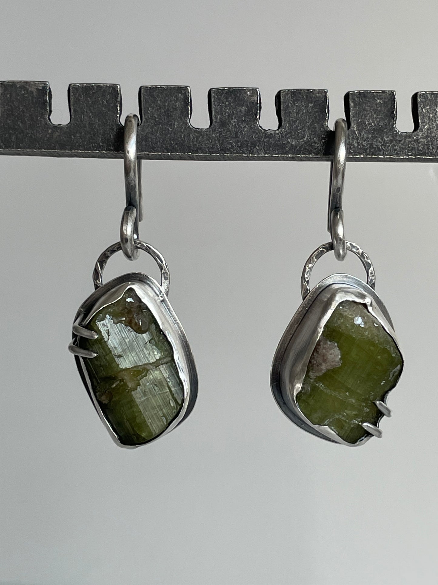 Tourmaline and Sterling Ear Weights