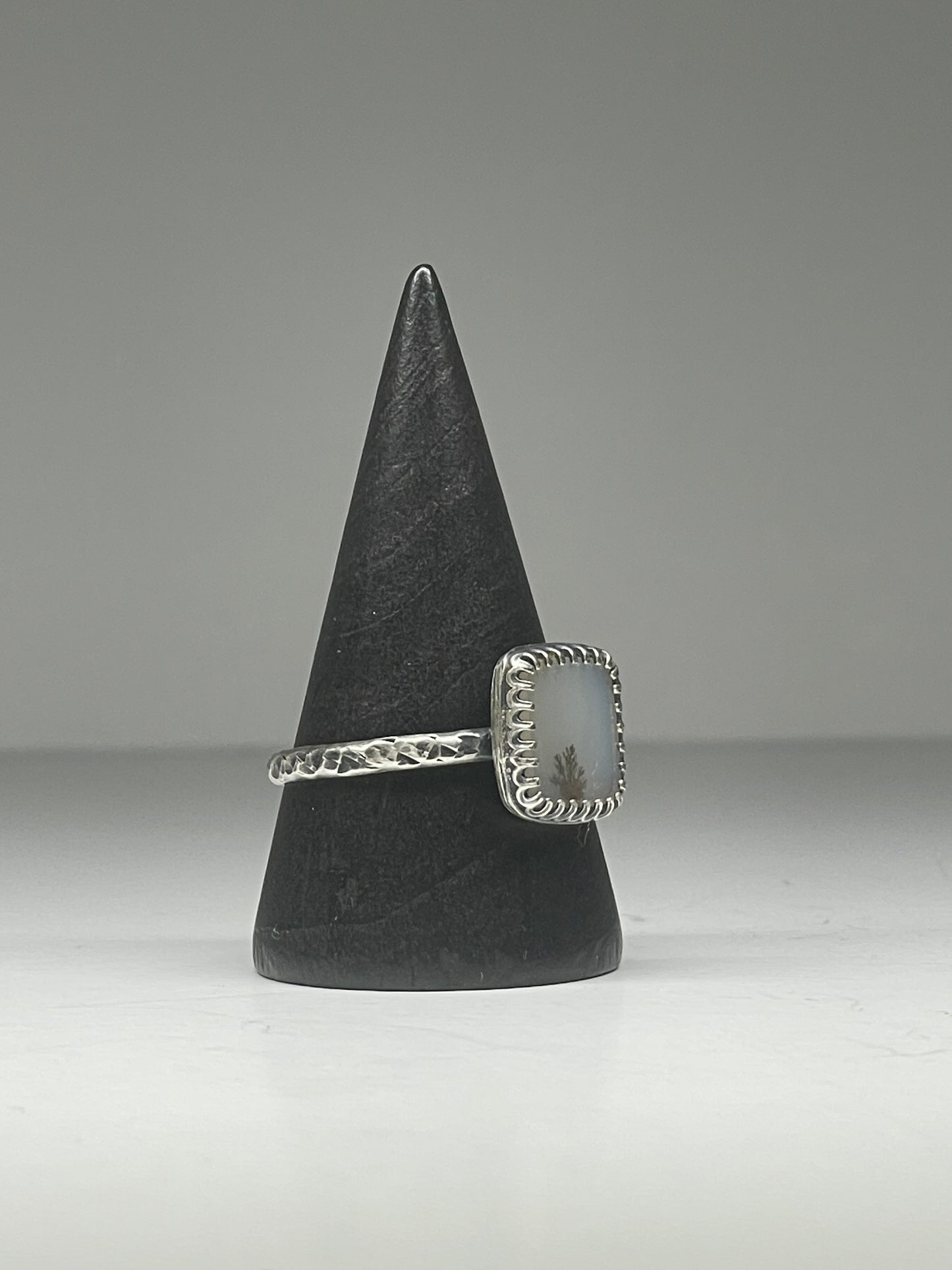 Dendritic Agate Sterling Ring - US 10.5