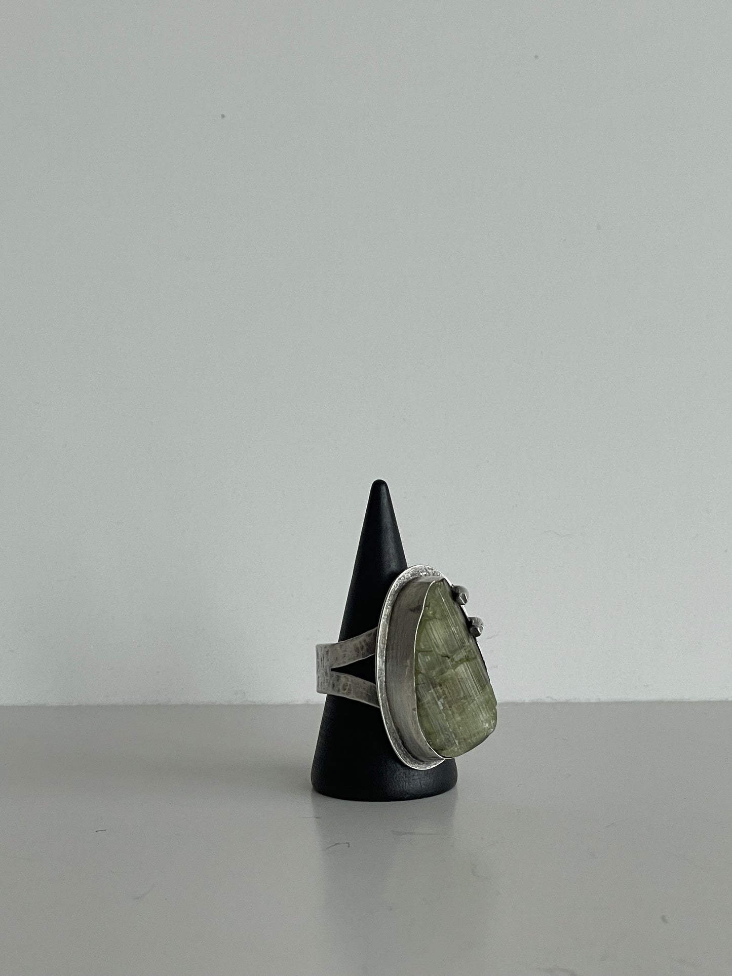 Green Tourmaline and Sterling Ring - US 8.5