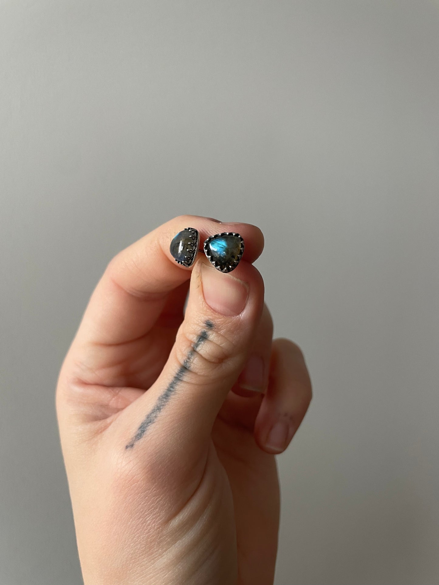Labradorite and Sterling Studs