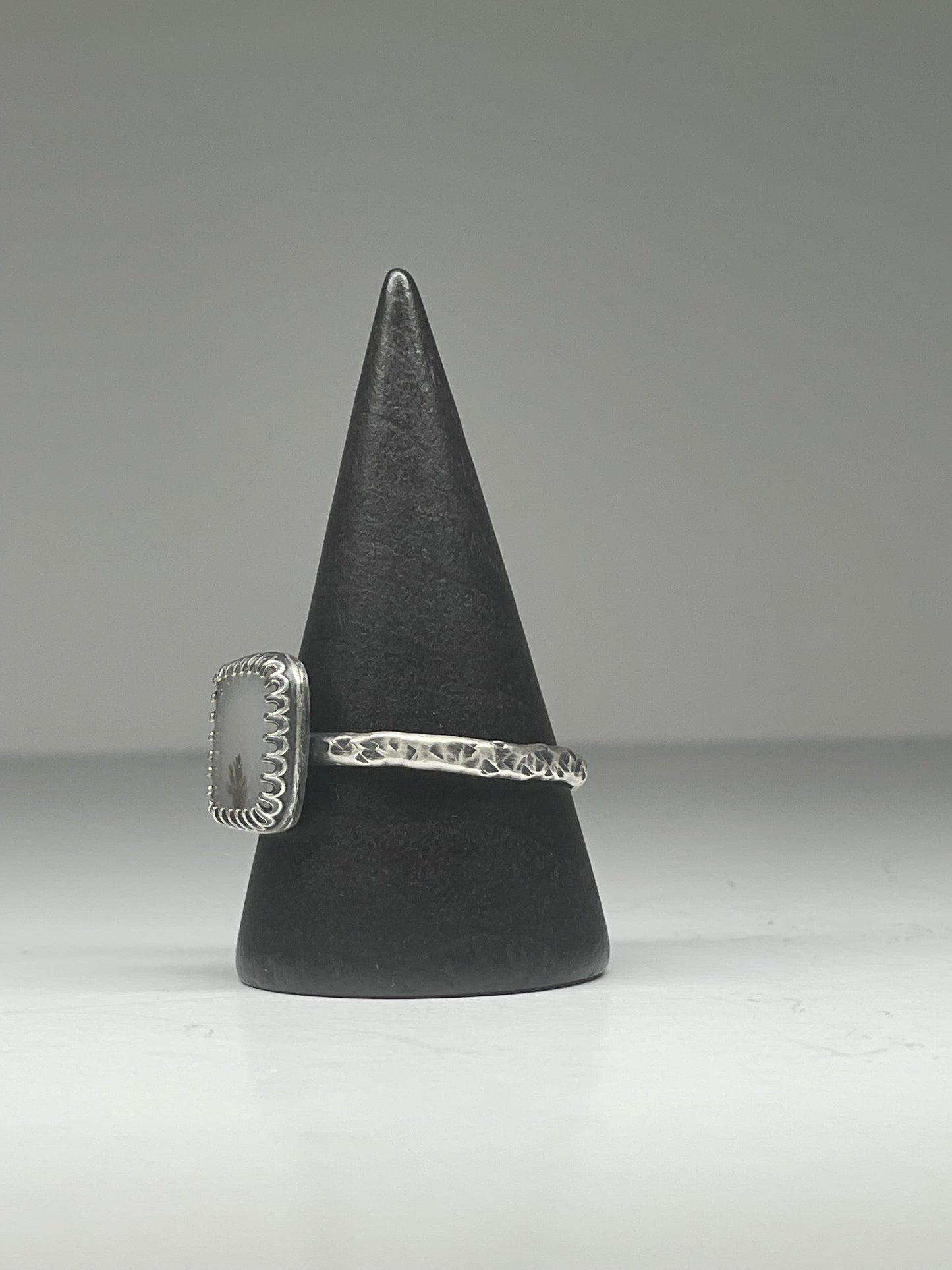 Dendritic Agate Sterling Ring - US 10.5