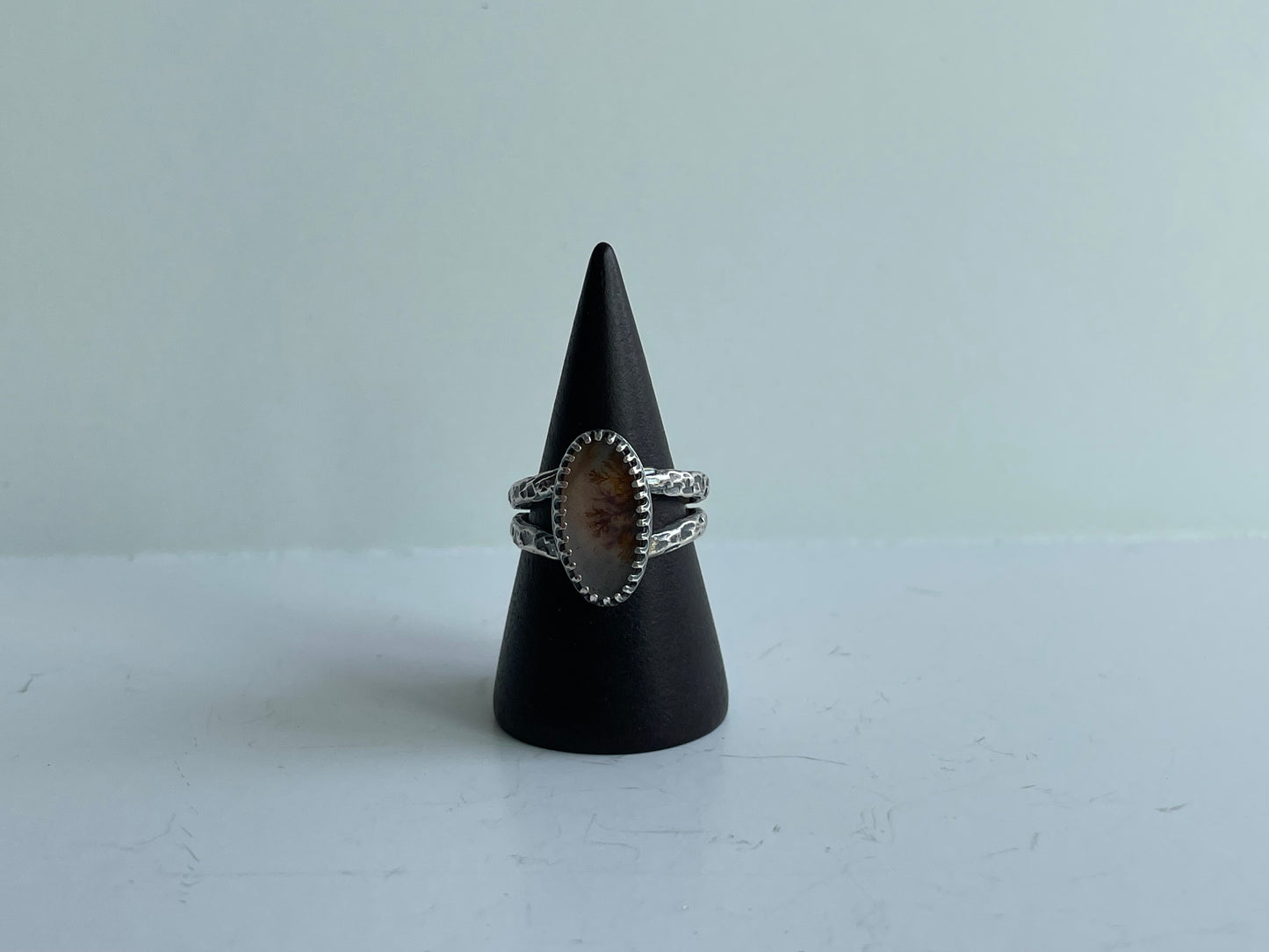 Dendritic Agate Sterling Ring - US 7