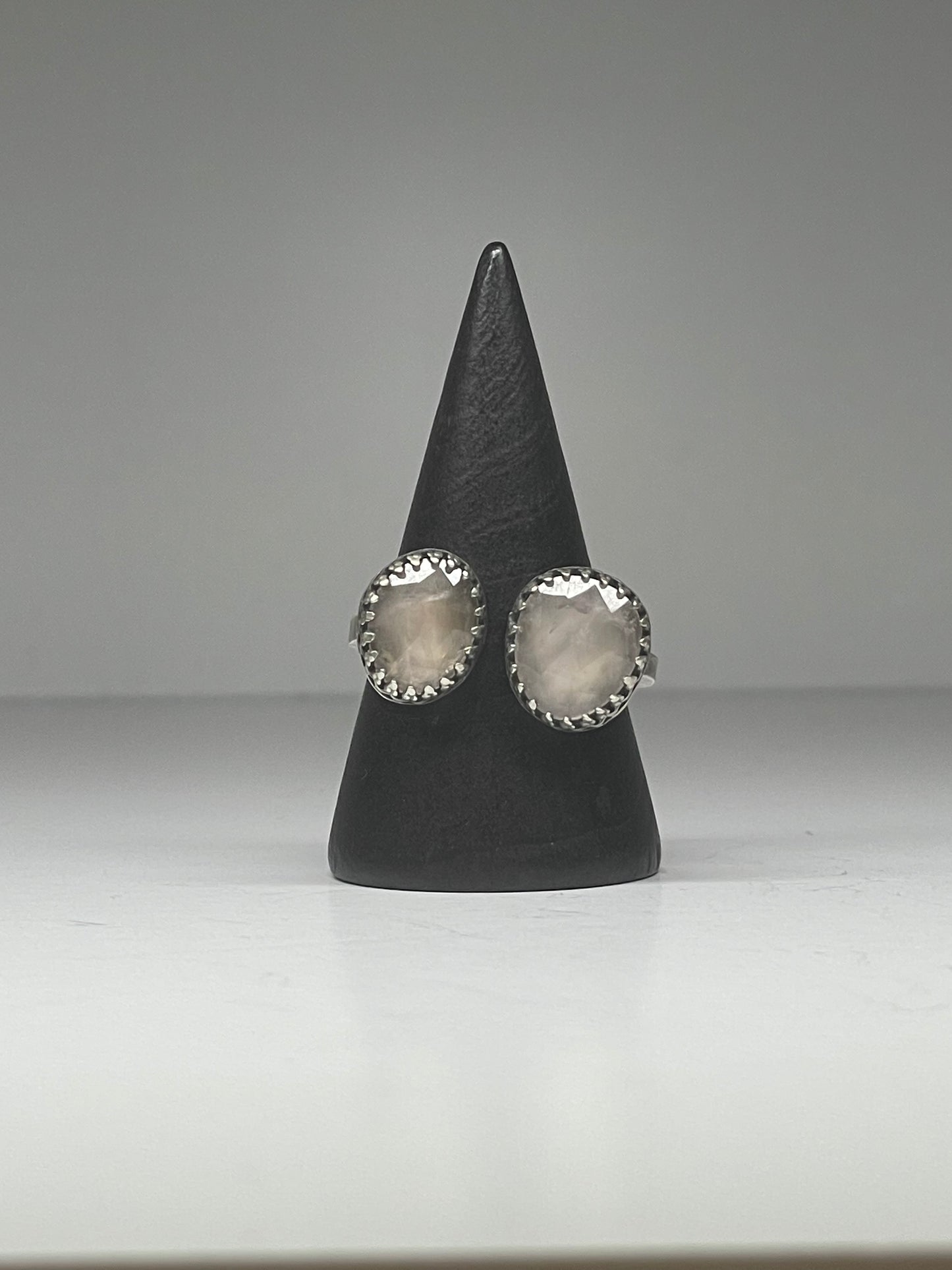 Faceted Rose Quartz Doublet Ring - US 9