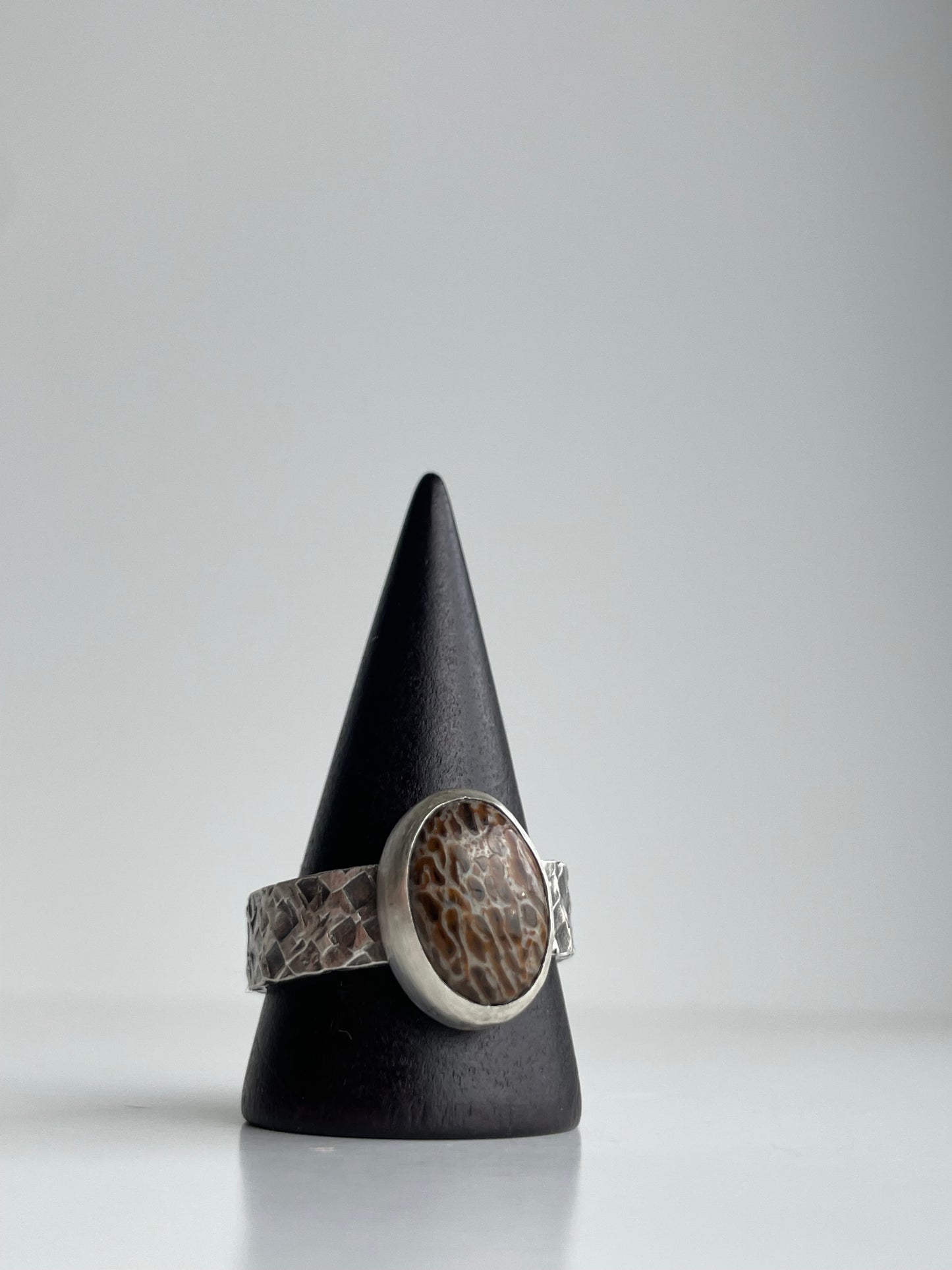 Dinosaur Bone and Sterling Ring - US 11.25