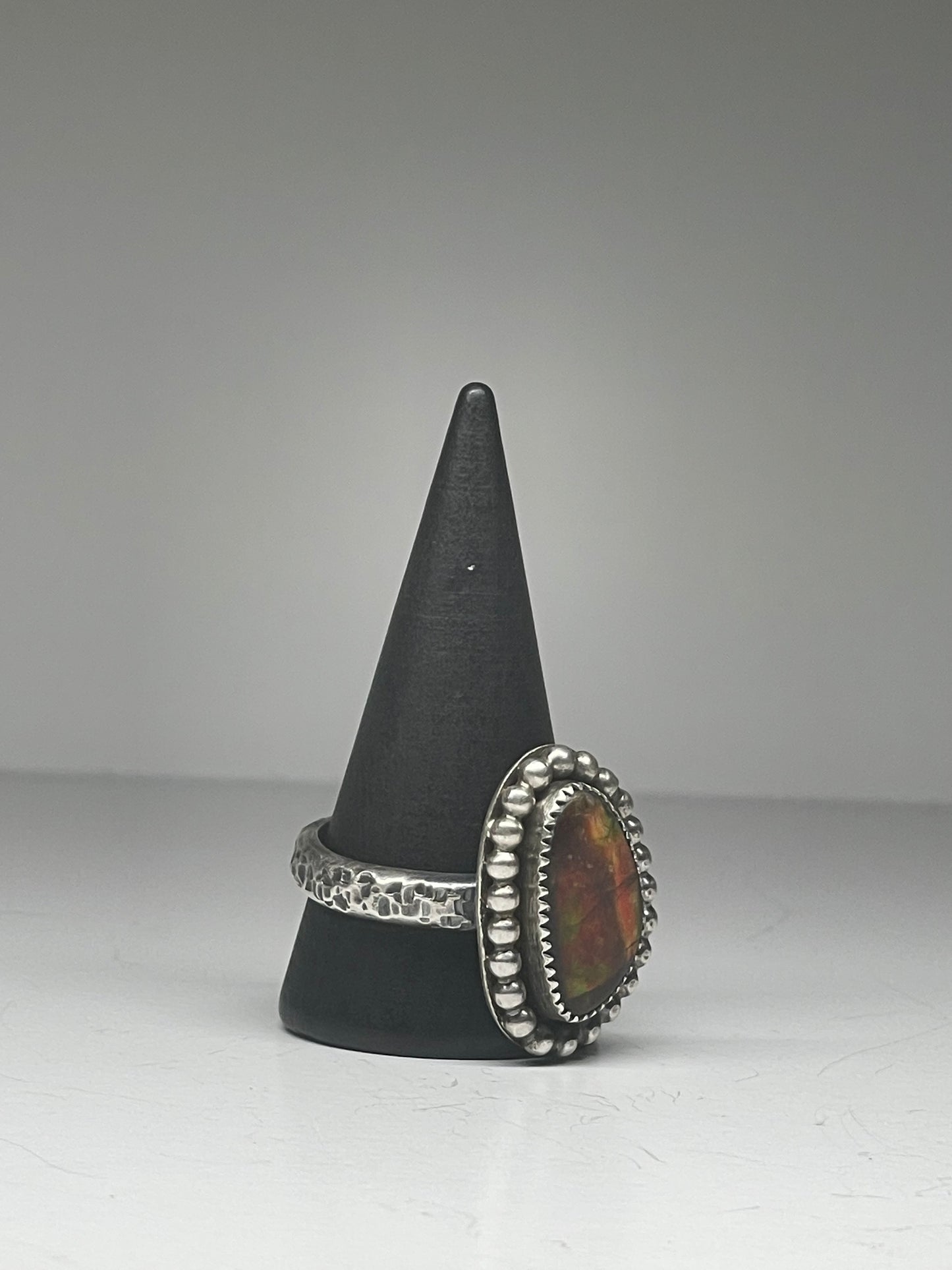 Ammolite and Sterling Ring - US 11