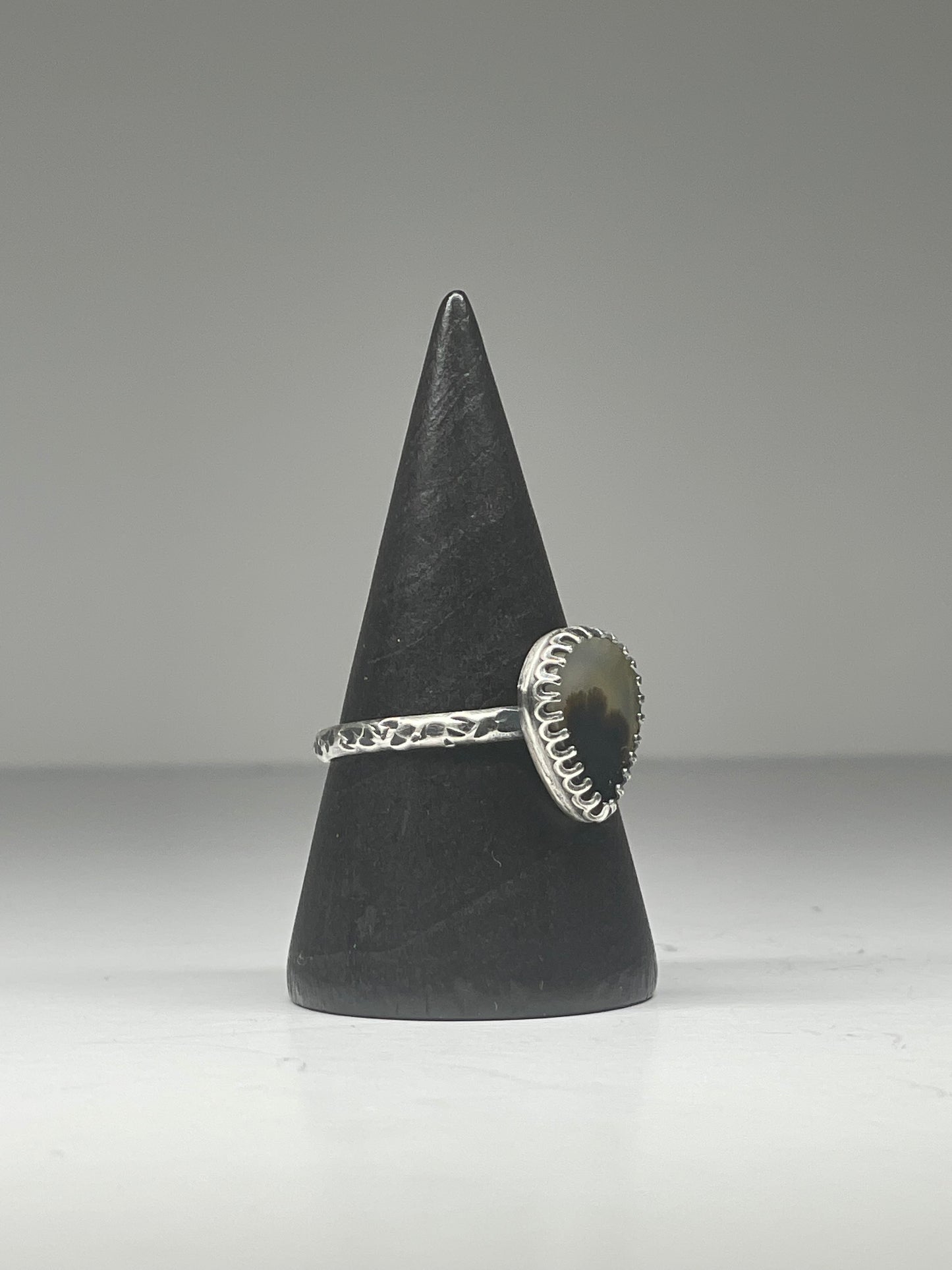 Dendritic Agate Sterling Ring - US 8