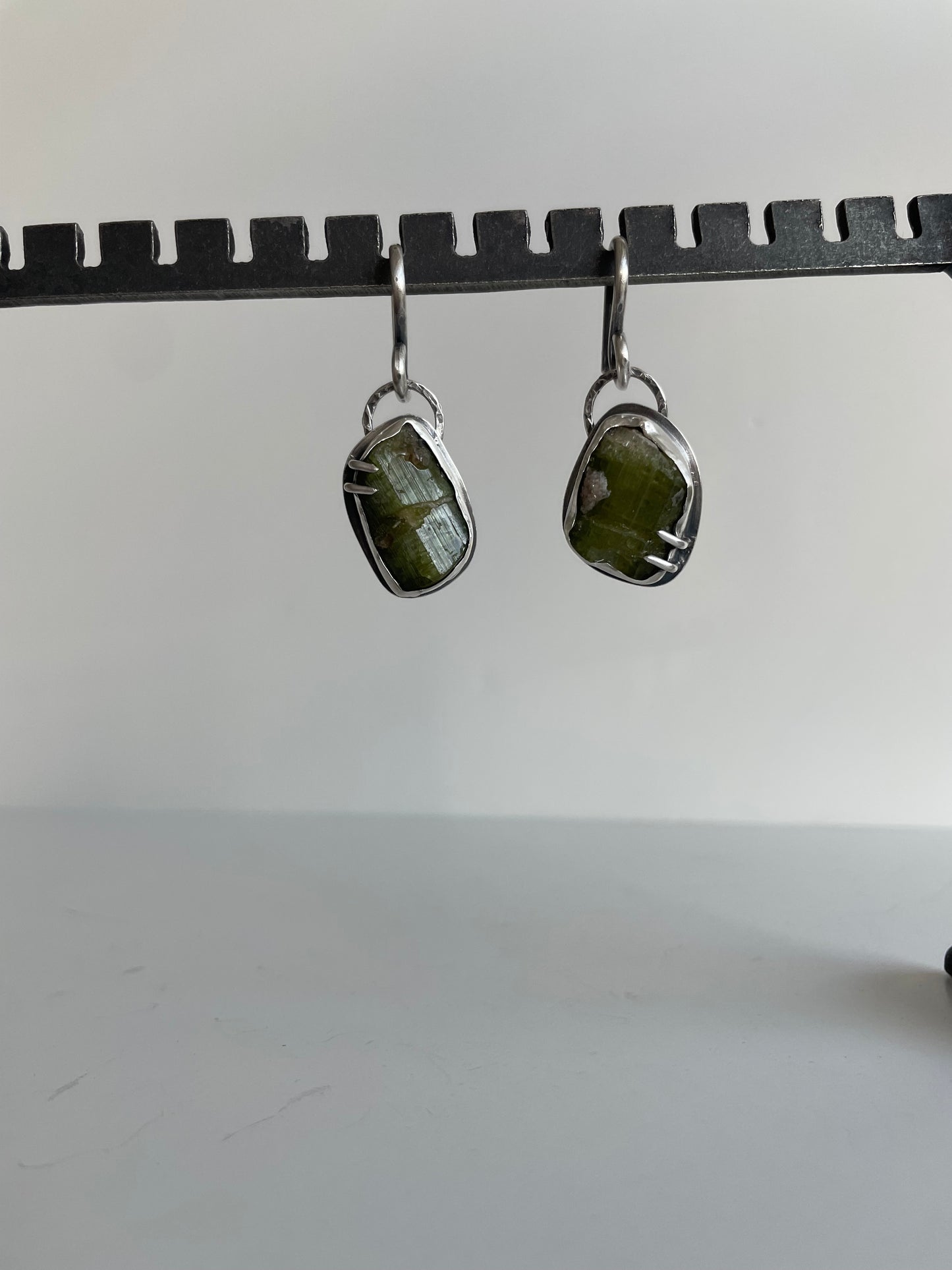 Tourmaline and Sterling Ear Weights