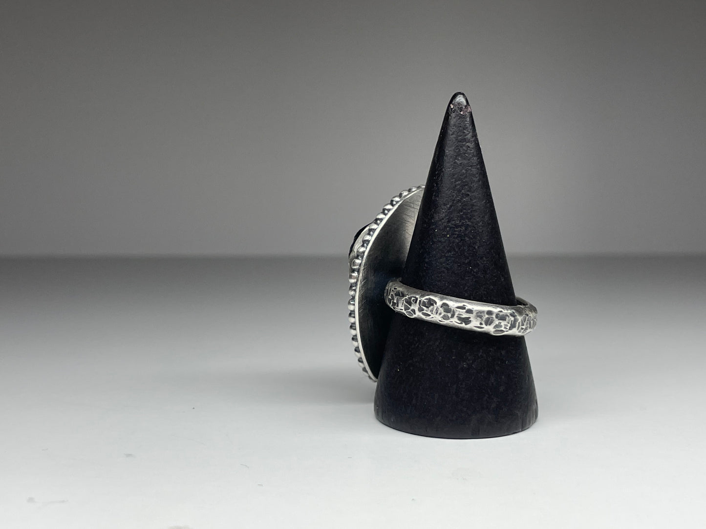 Black Tourmaline and Sterling Ring - US 9