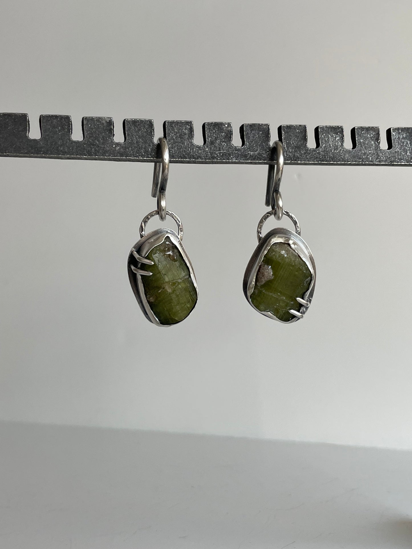 Tourmaline and Sterling Ear Weights