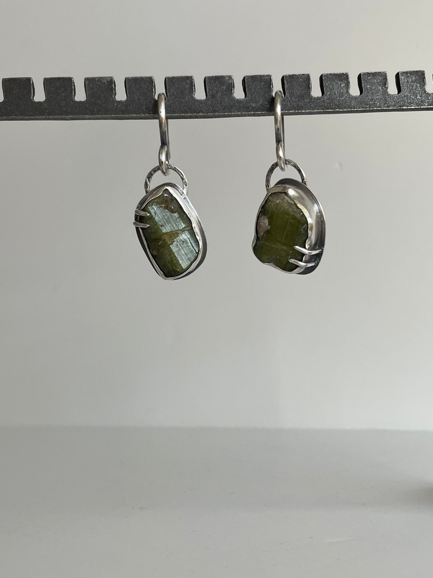 Tourmaline and Sterling Ear Weights