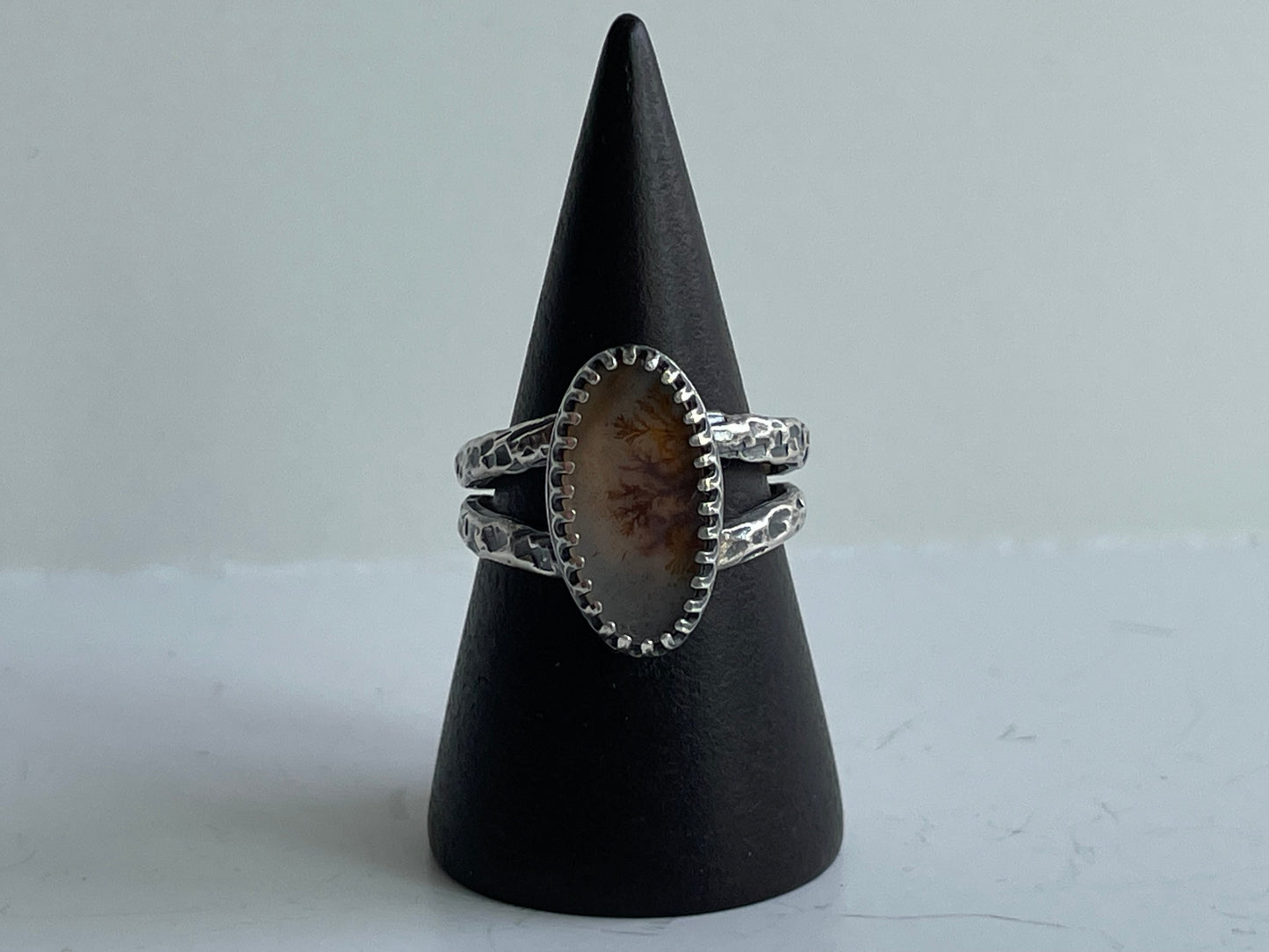 Dendritic Agate Sterling Ring - US 7