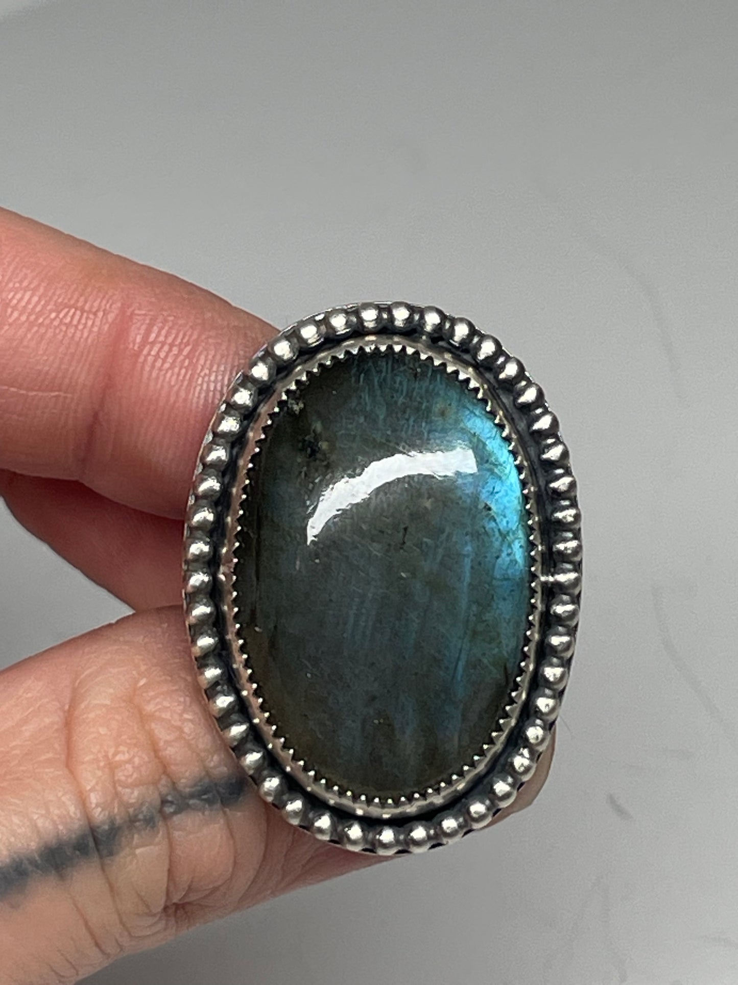 Labradorite and Sterling Ring - US 10