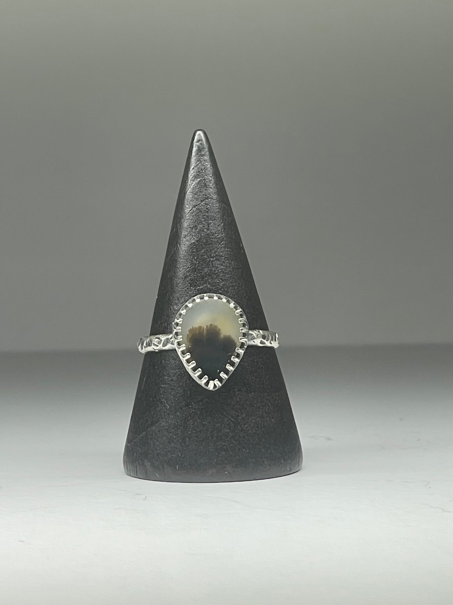 Dendritic Agate Sterling Ring - US 8