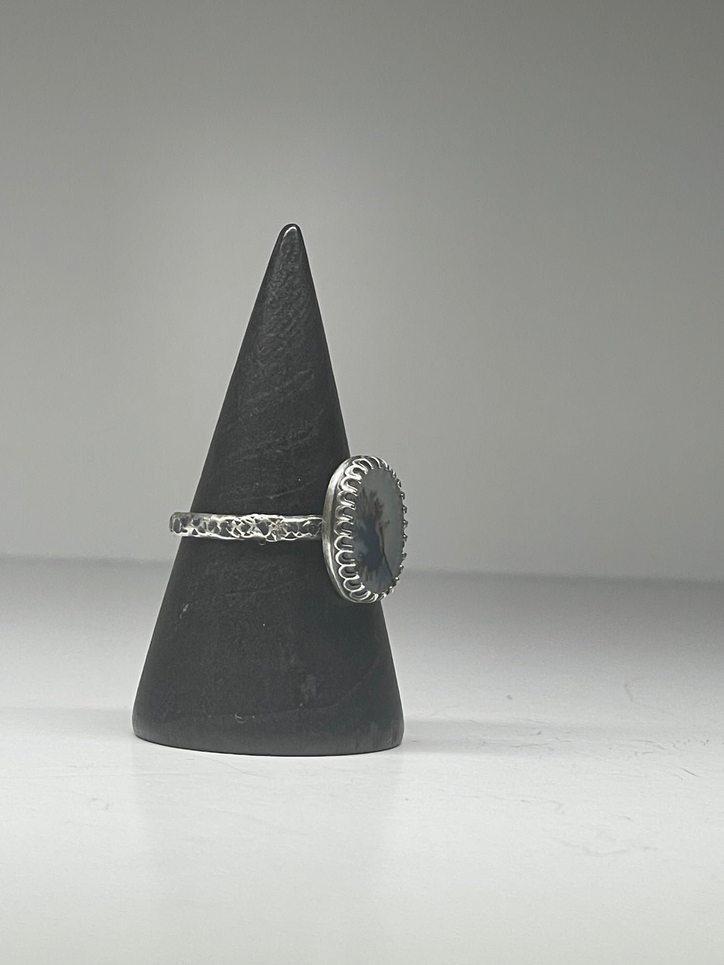 Dendritic Agate Sterling Ring - US 7