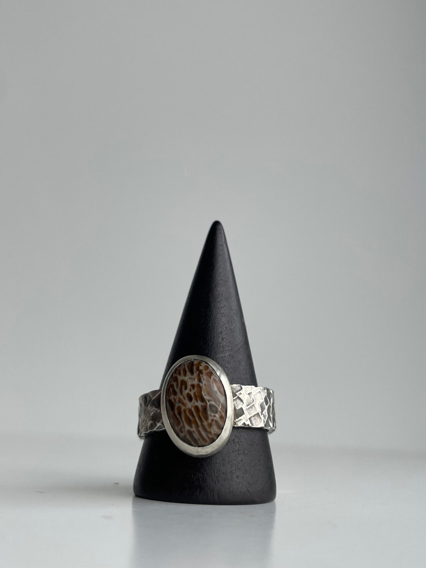 Dinosaur Bone and Sterling Ring - US 11.25