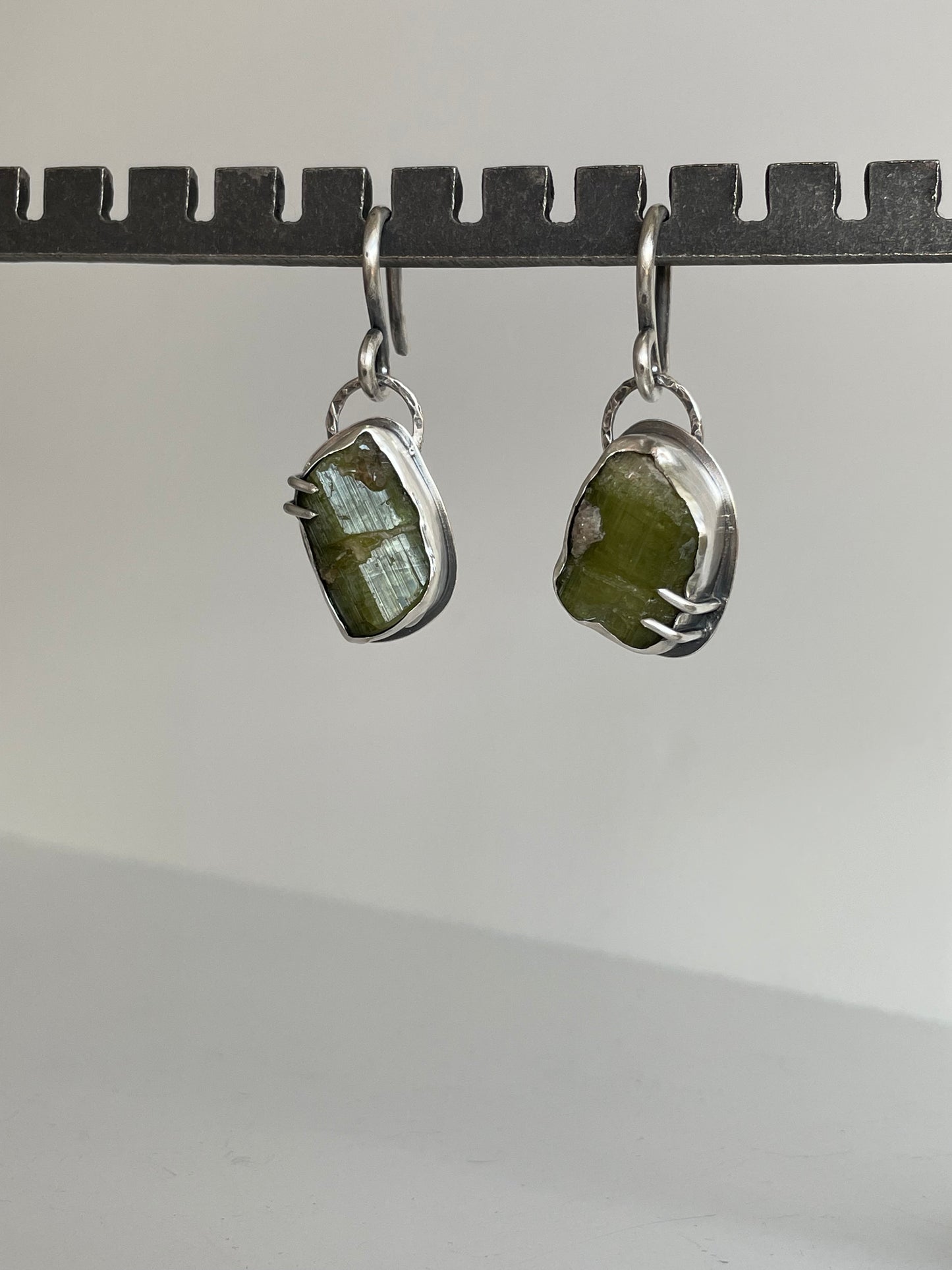 Tourmaline and Sterling Ear Weights