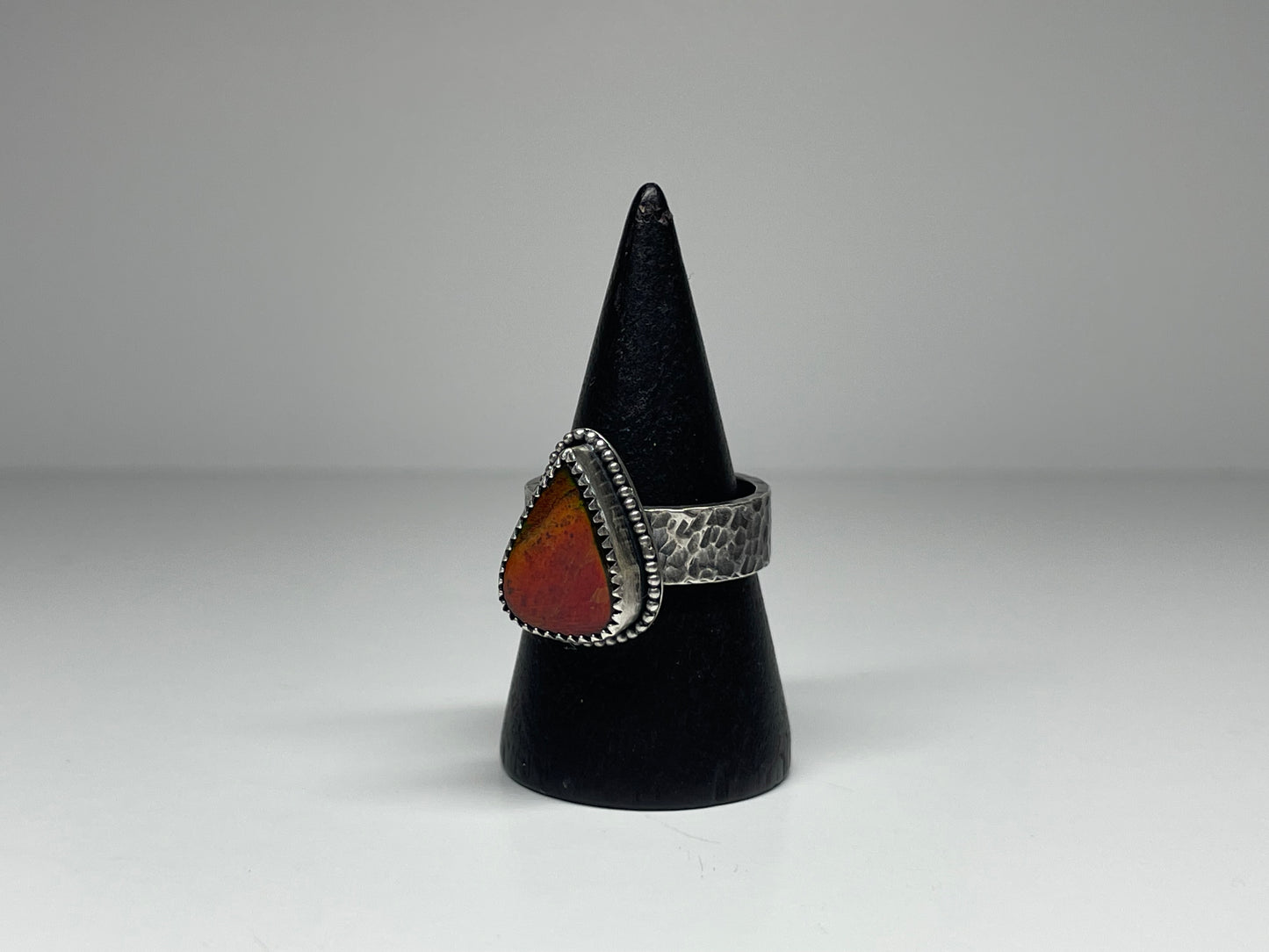 Ammolite and Sterling Ring - US 7