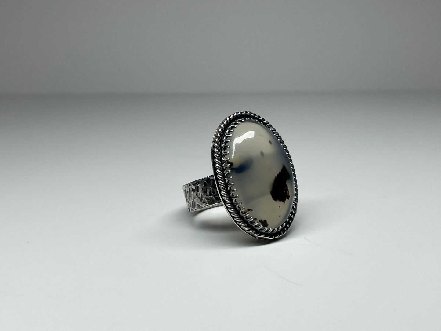 Montana Agate and Sterling Ring - US 6.75