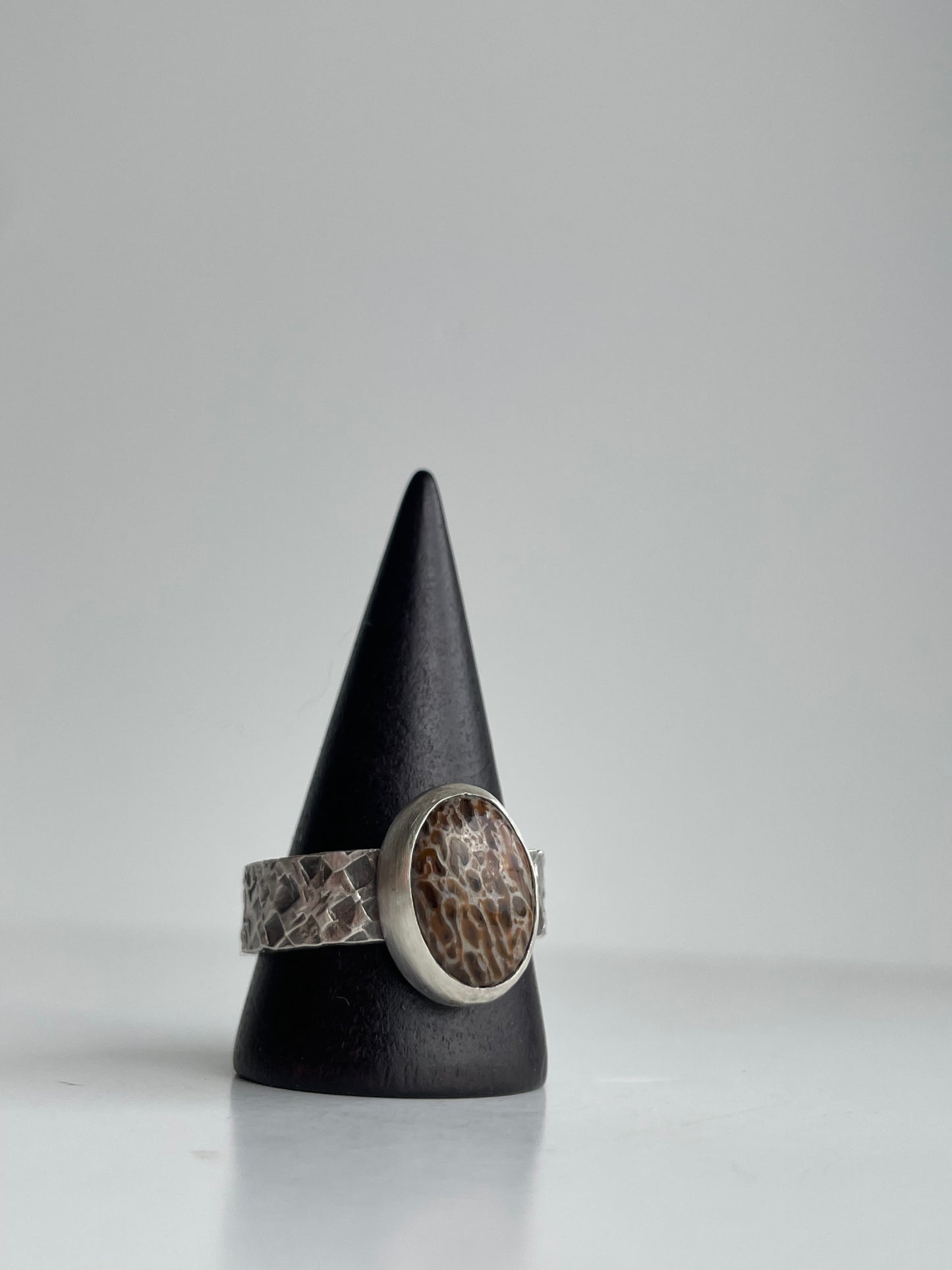 Dinosaur Bone and Sterling Ring - US 11.25