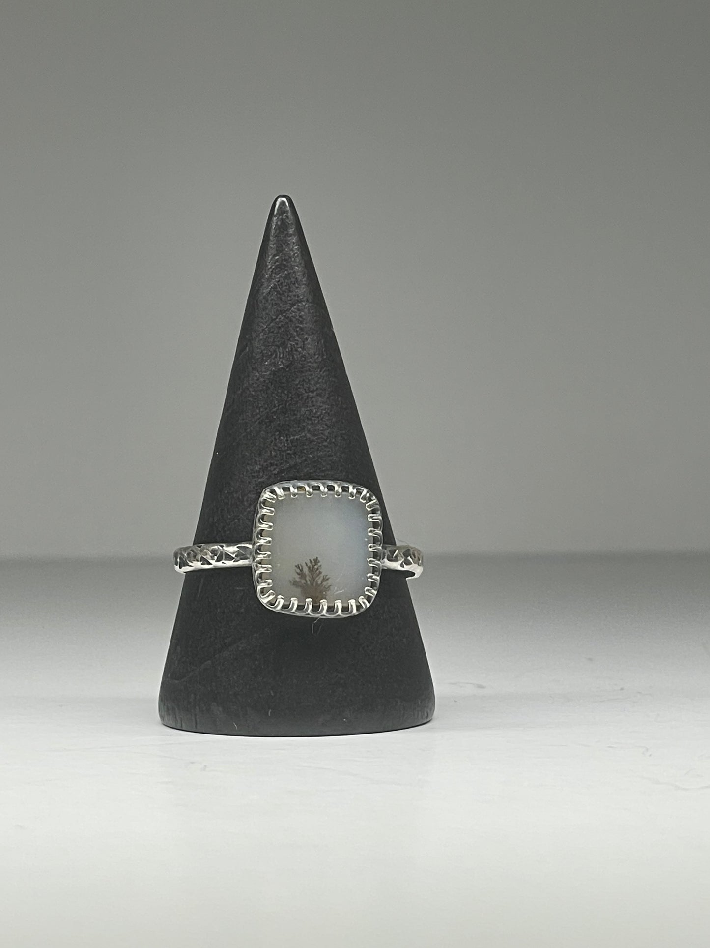 Dendritic Agate Sterling Ring - US 10.5