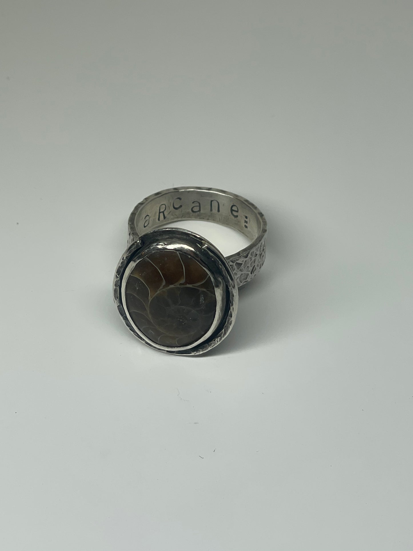 Ammonite and Sterling Ring - US 11