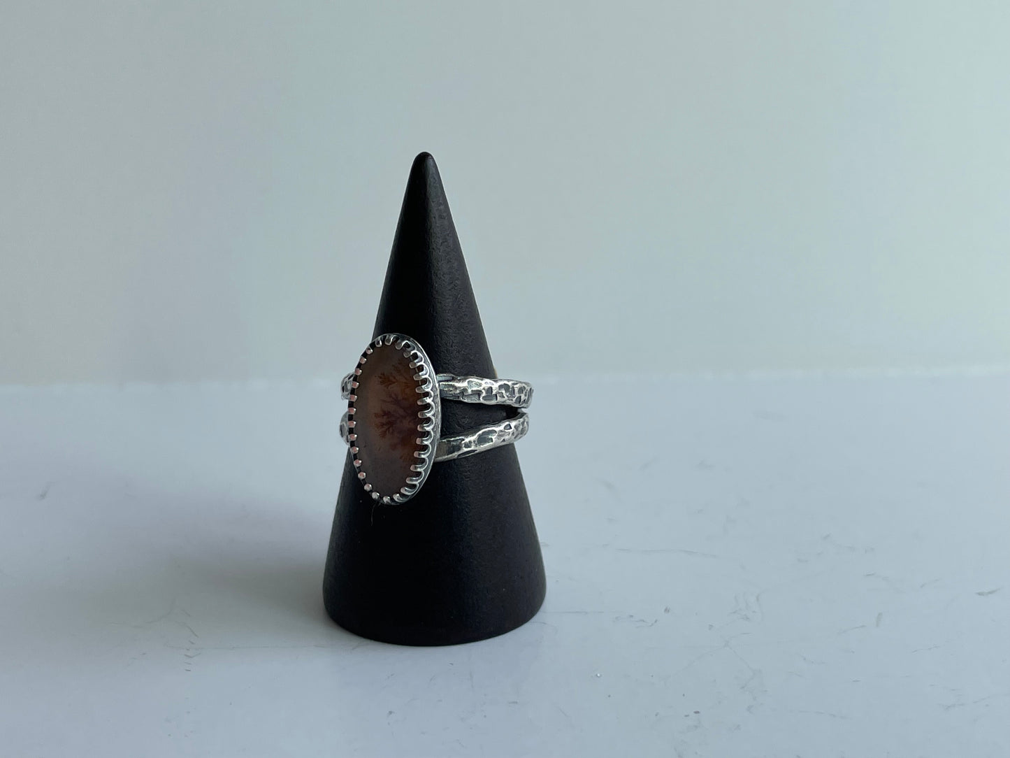 Dendritic Agate Sterling Ring - US 7