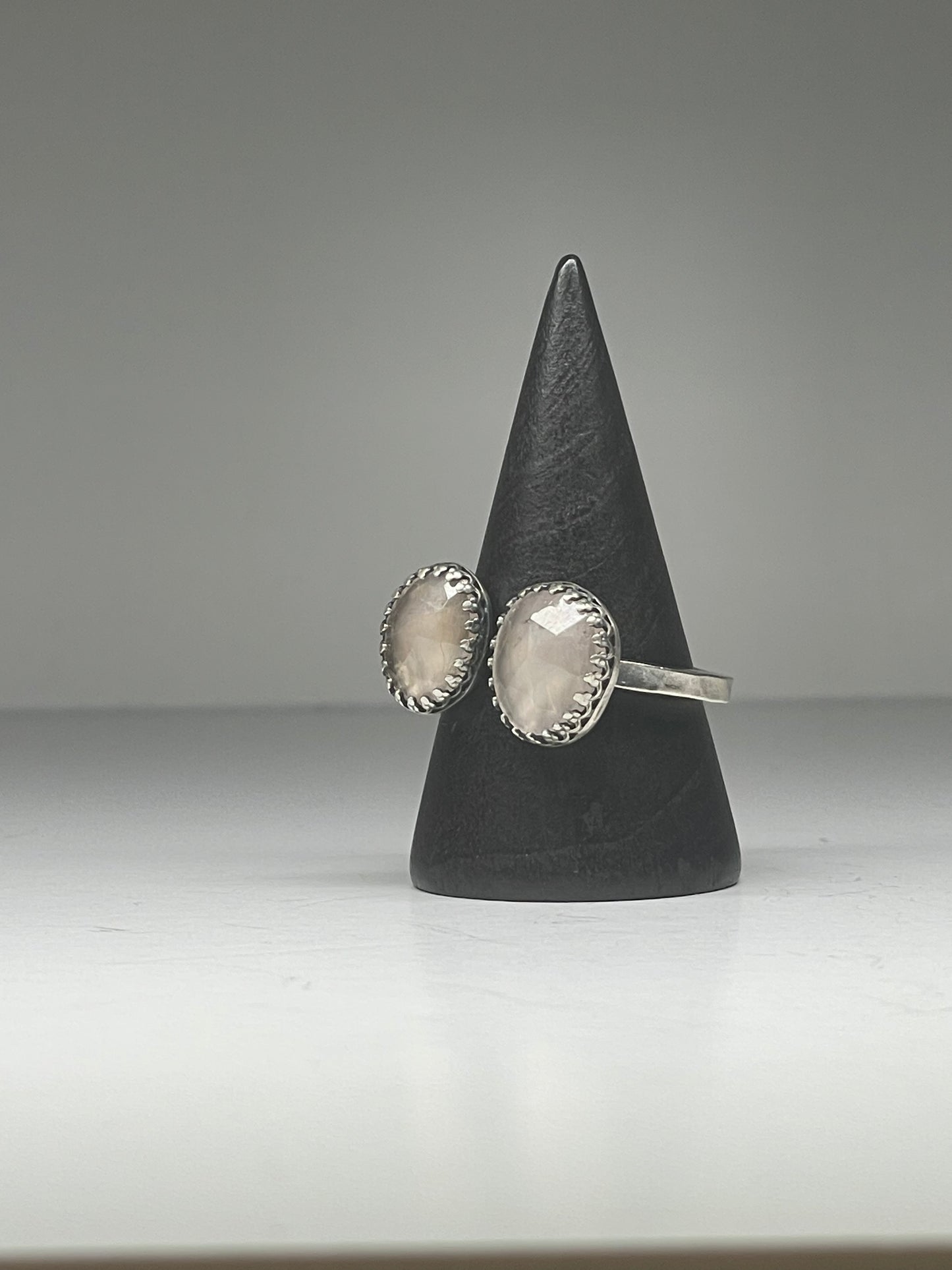 Faceted Rose Quartz Doublet Ring - US 9