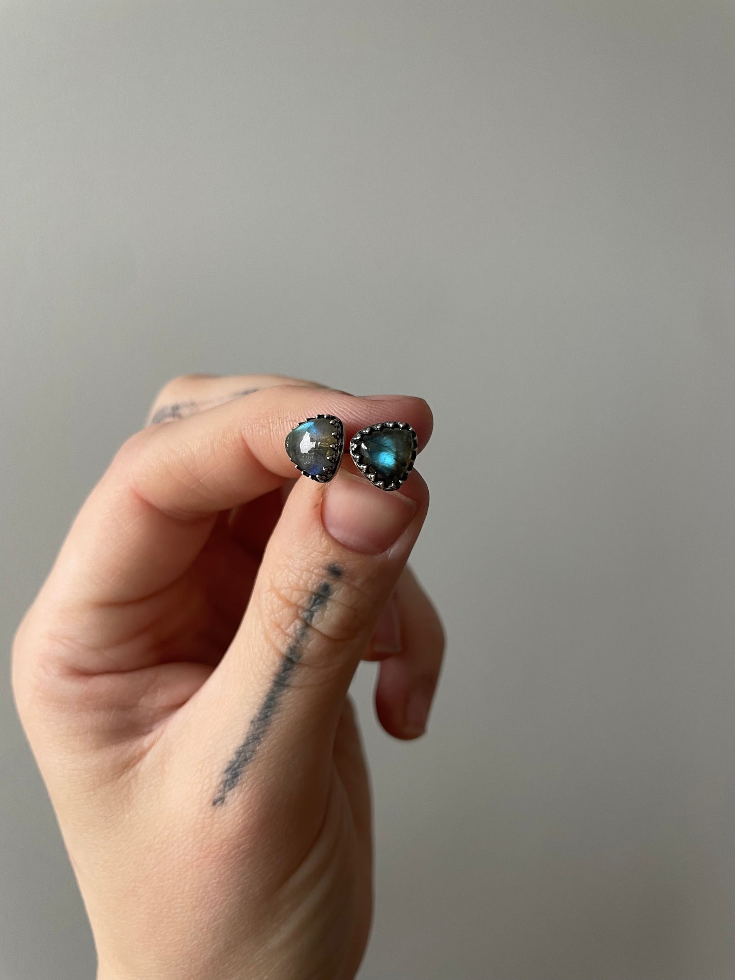 Labradorite and Sterling Studs