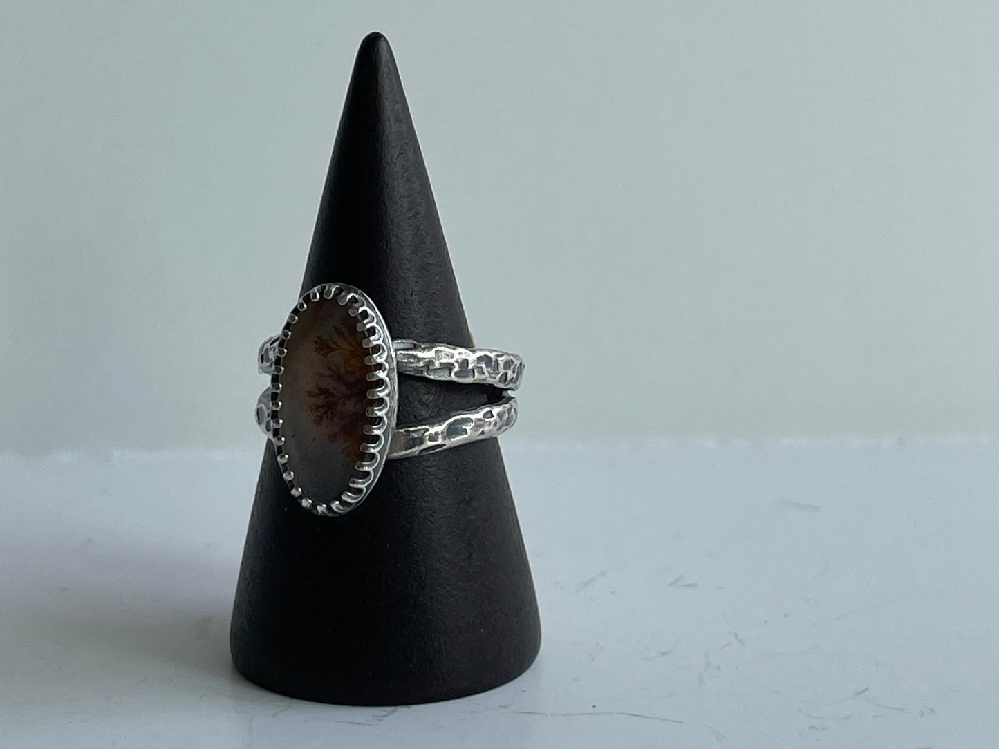 Dendritic Agate Sterling Ring - US 7