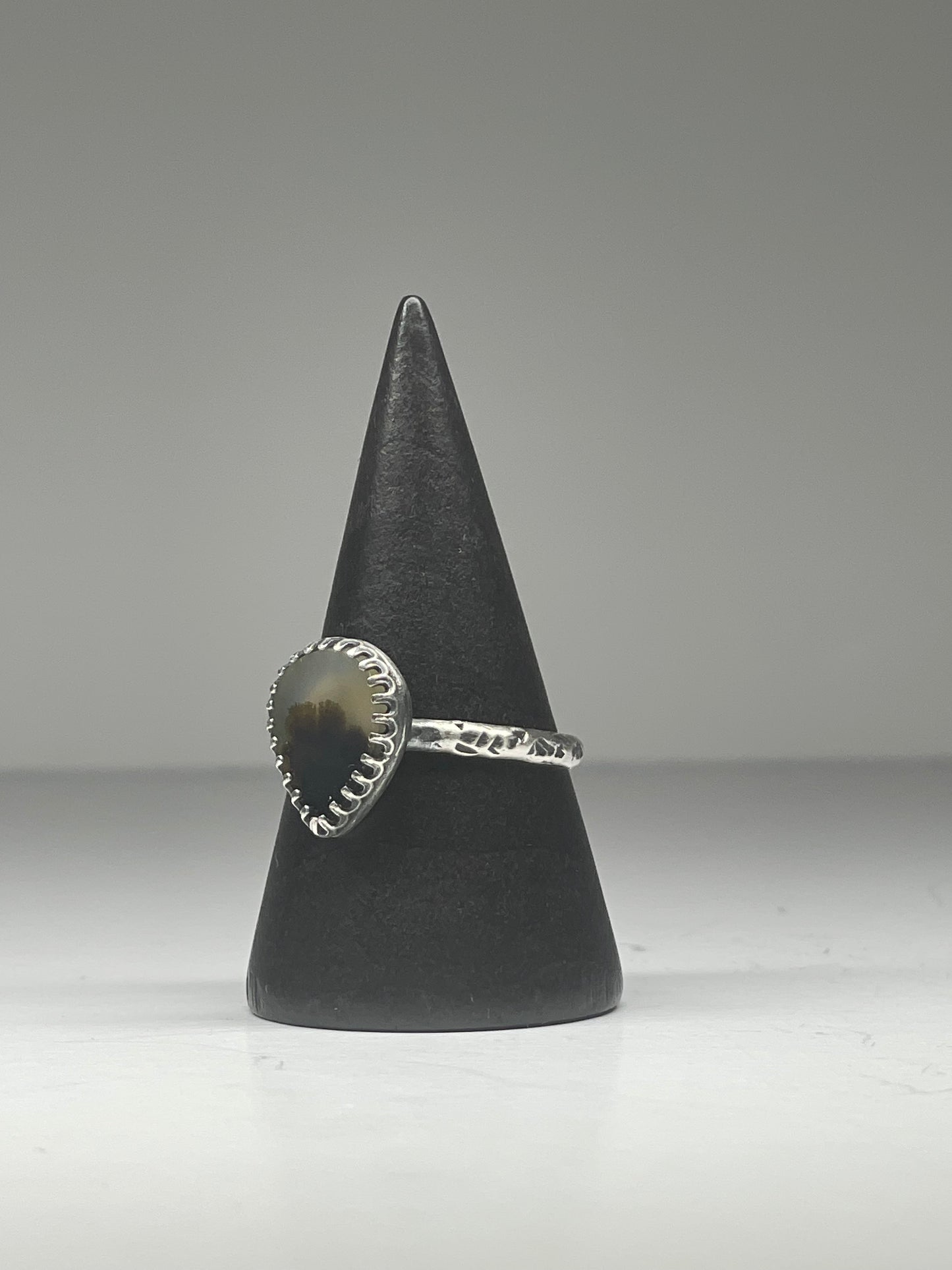 Dendritic Agate Sterling Ring - US 8