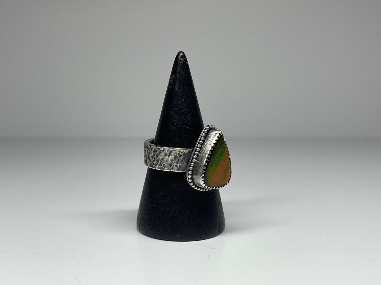 Ammolite and Sterling Ring - US 7