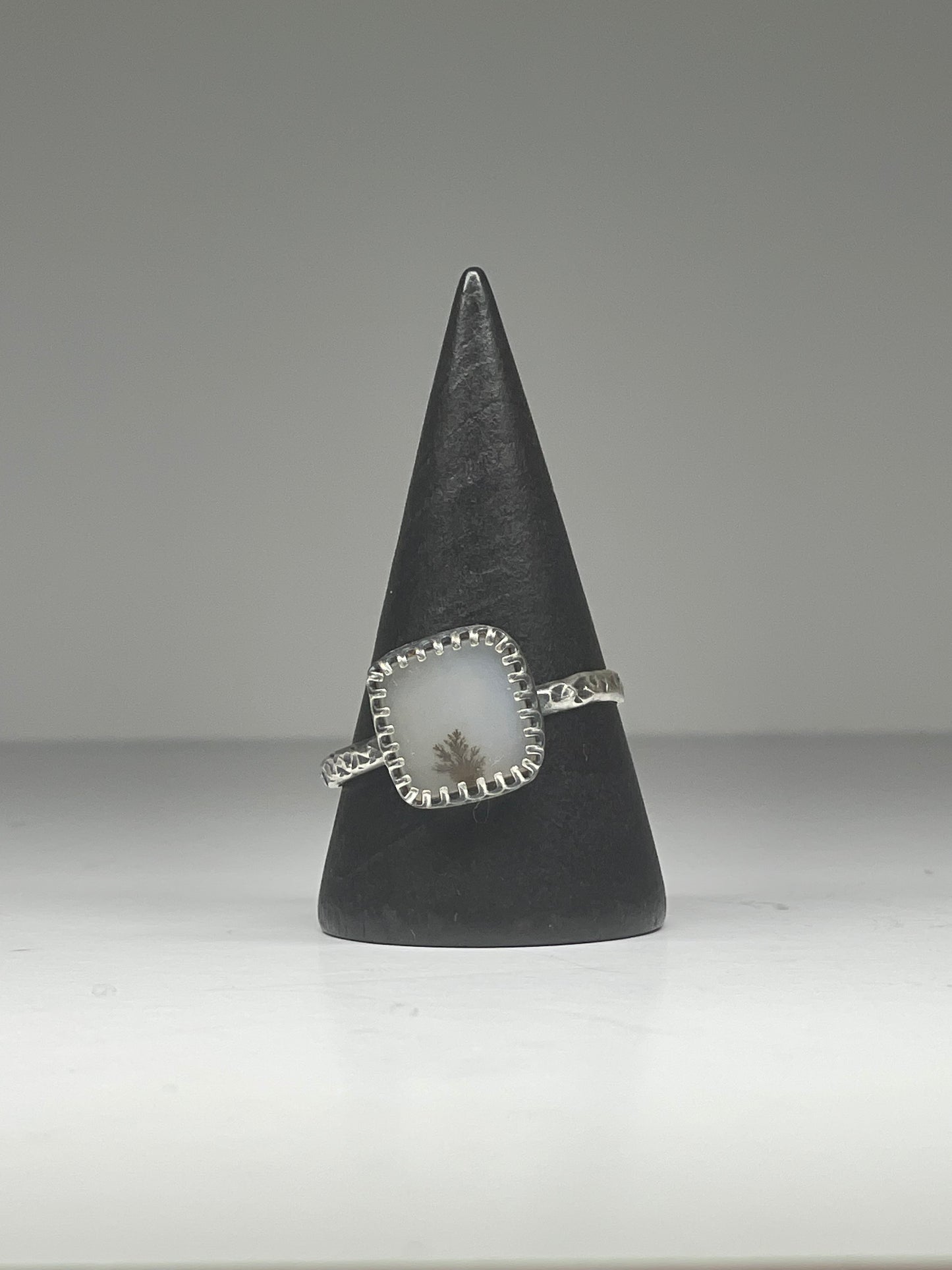 Dendritic Agate Sterling Ring - US 10.5