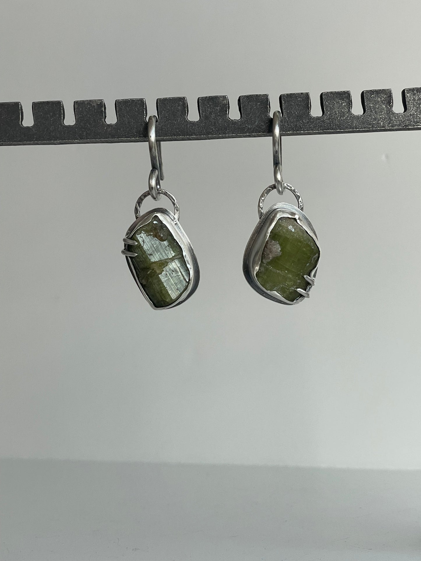 Tourmaline and Sterling Ear Weights