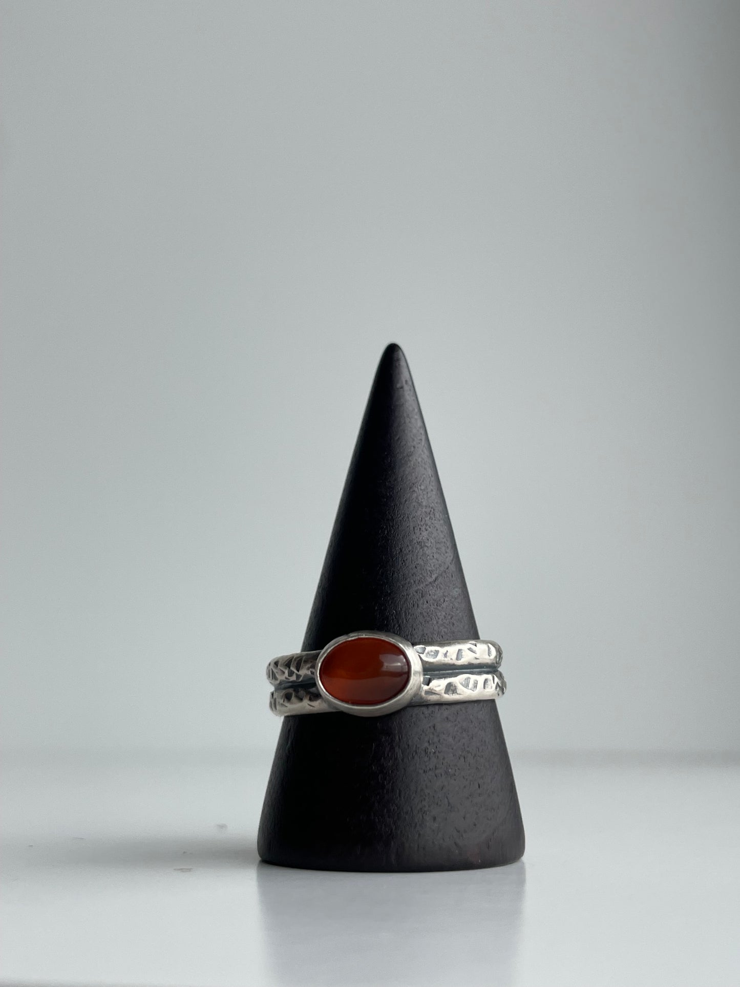 Carnelian Agate and Sterling Ring - US 9.5